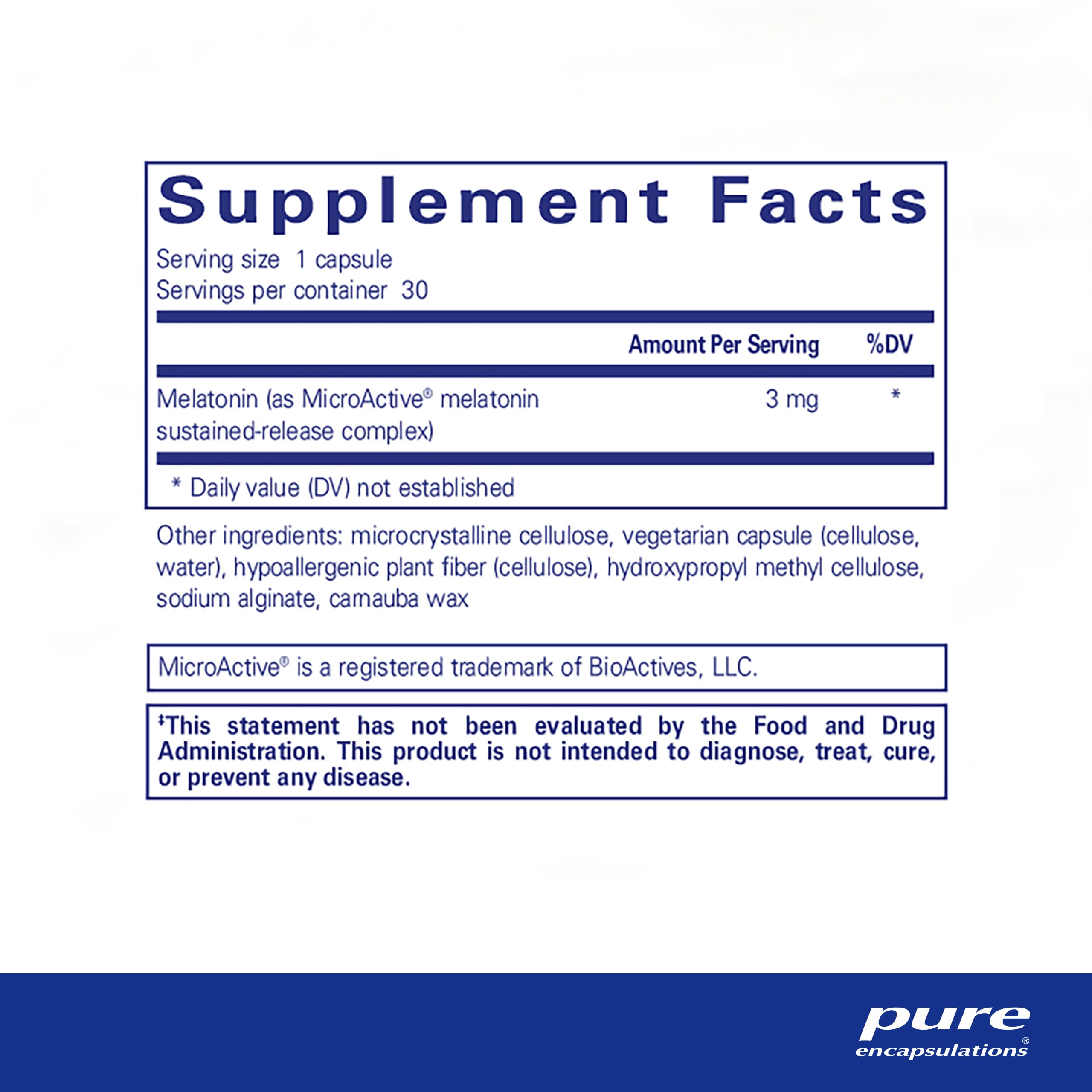 Foto 3 pulgar | Suplemento Para Dormir Pure Encapsulations Melatonin-sr 30 Cápsulas - Venta Internacional.