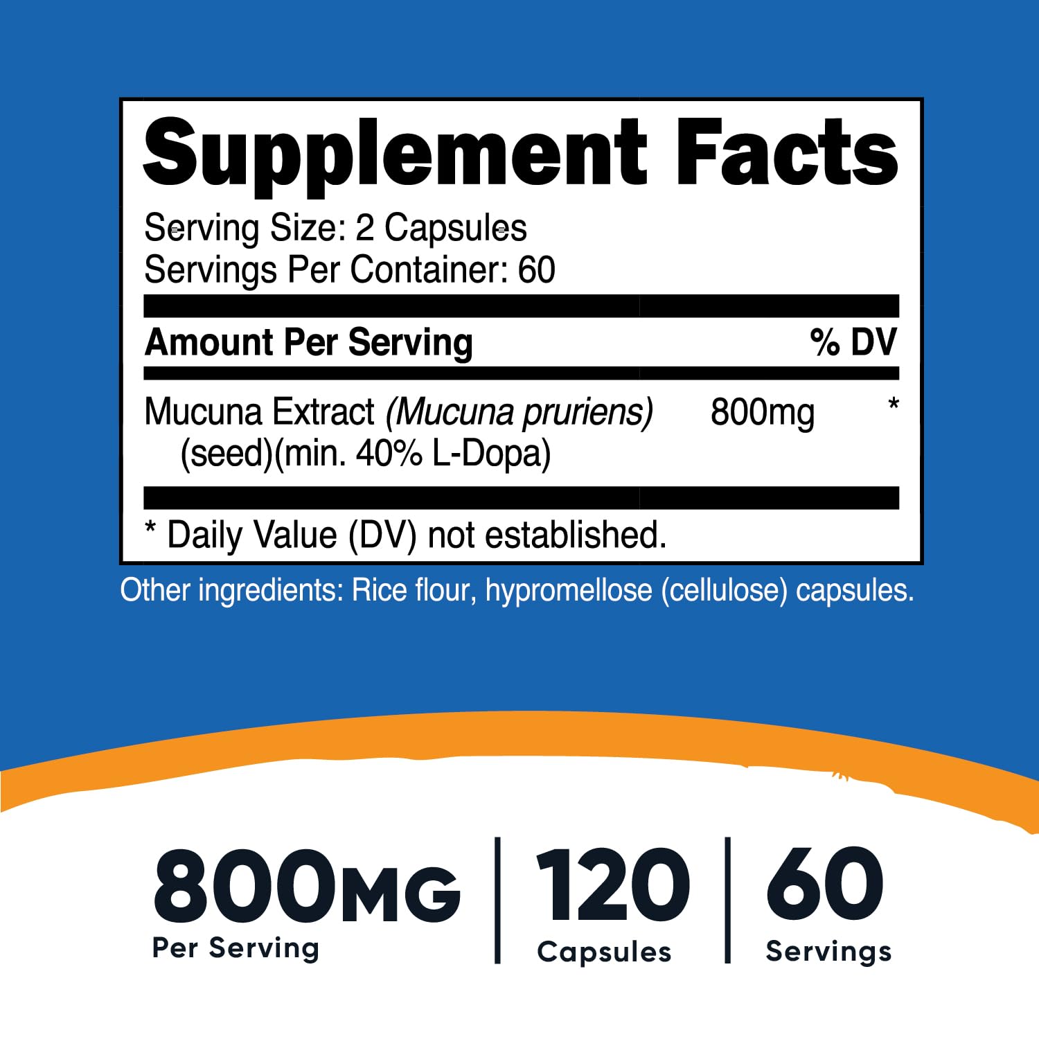 Foto 2 | Suplemento Nutricost Mucuna Pruriens 400 Mg 120 Cápsulas - Venta Internacional.