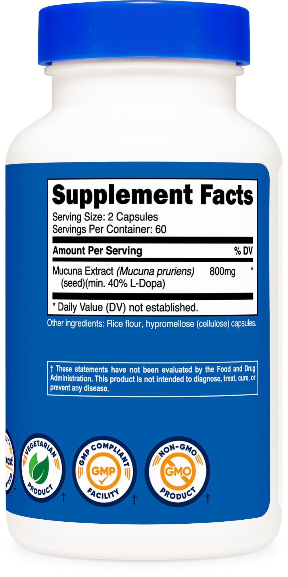 Foto 5 pulgar | Suplemento Nutricost Mucuna Pruriens 400 Mg 120 Cápsulas - Venta Internacional.
