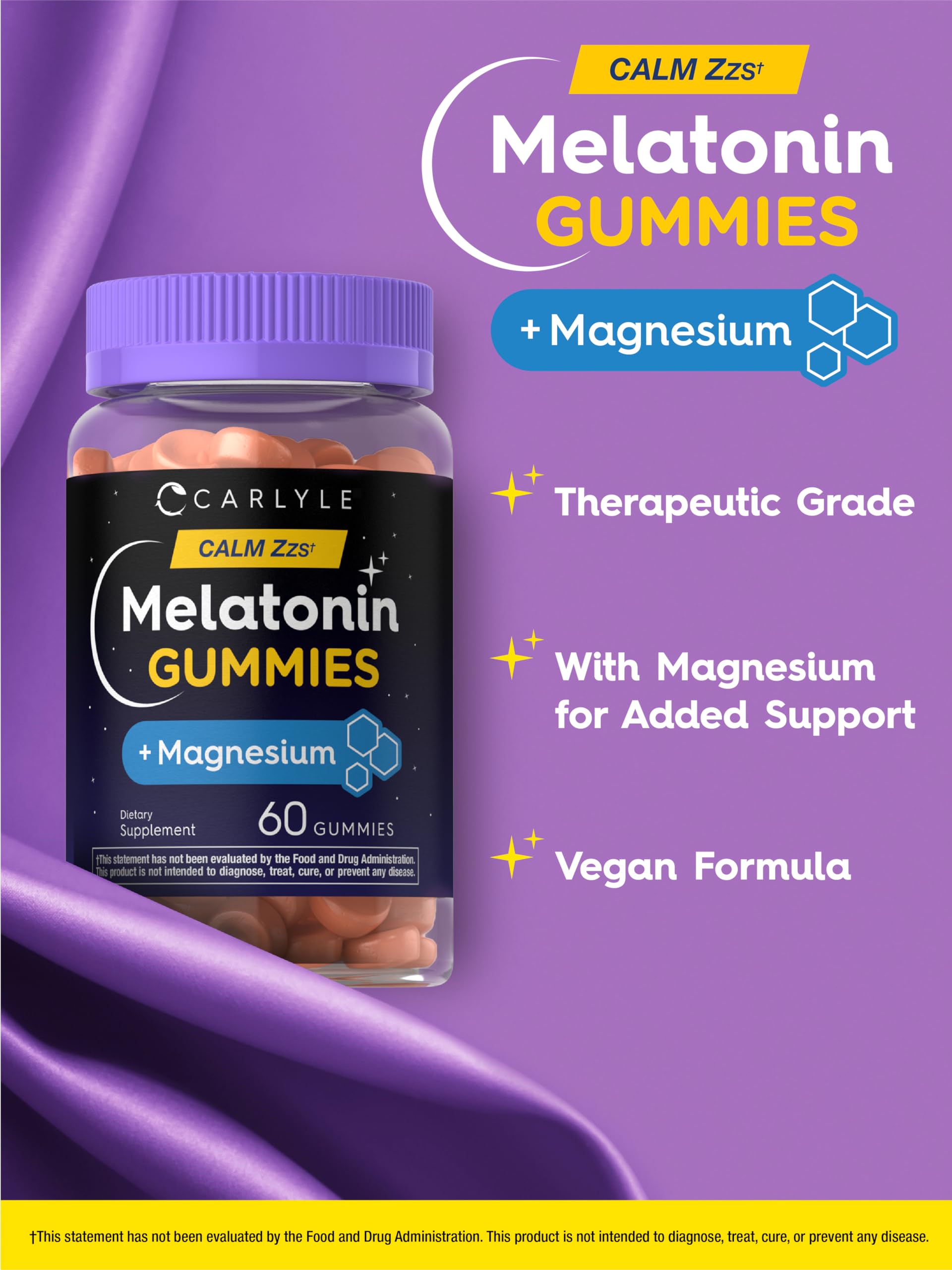 Foto 4 | Complementa Las Gomitas De Melatonina Carlyle De 10 Mg Con 60 Unidades De Magnesio - Venta Internacional.