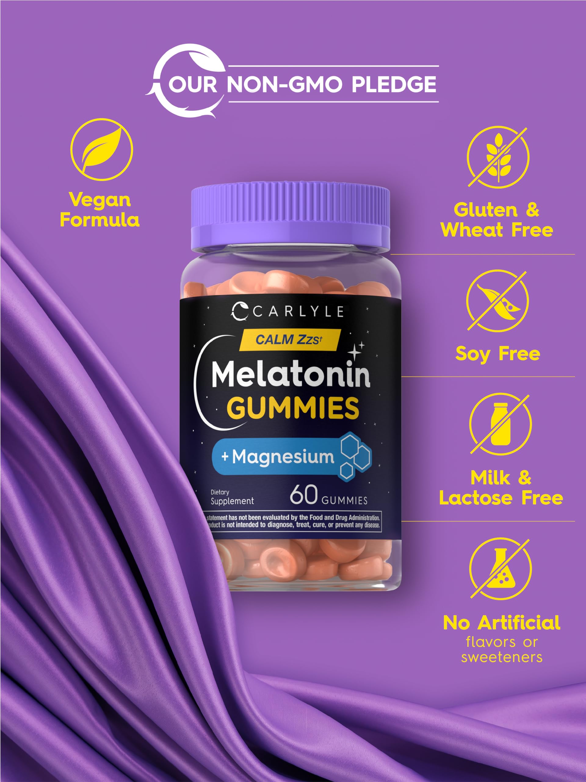 Foto 5 | Complementa Las Gomitas De Melatonina Carlyle De 10 Mg Con 60 Unidades De Magnesio - Venta Internacional.