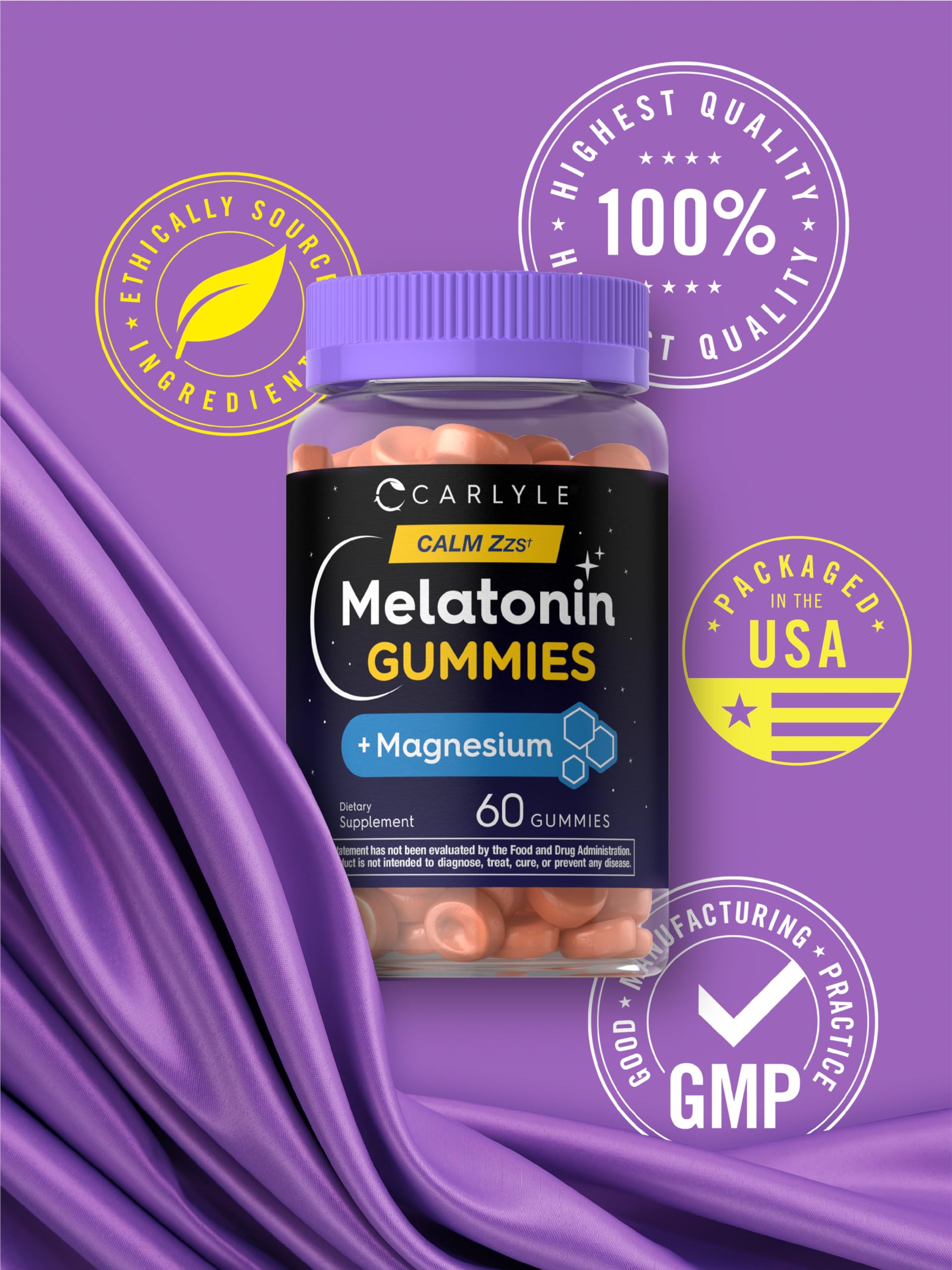 Foto 7 pulgar | Complementa Las Gomitas De Melatonina Carlyle De 10 Mg Con 60 Unidades De Magnesio - Venta Internacional.