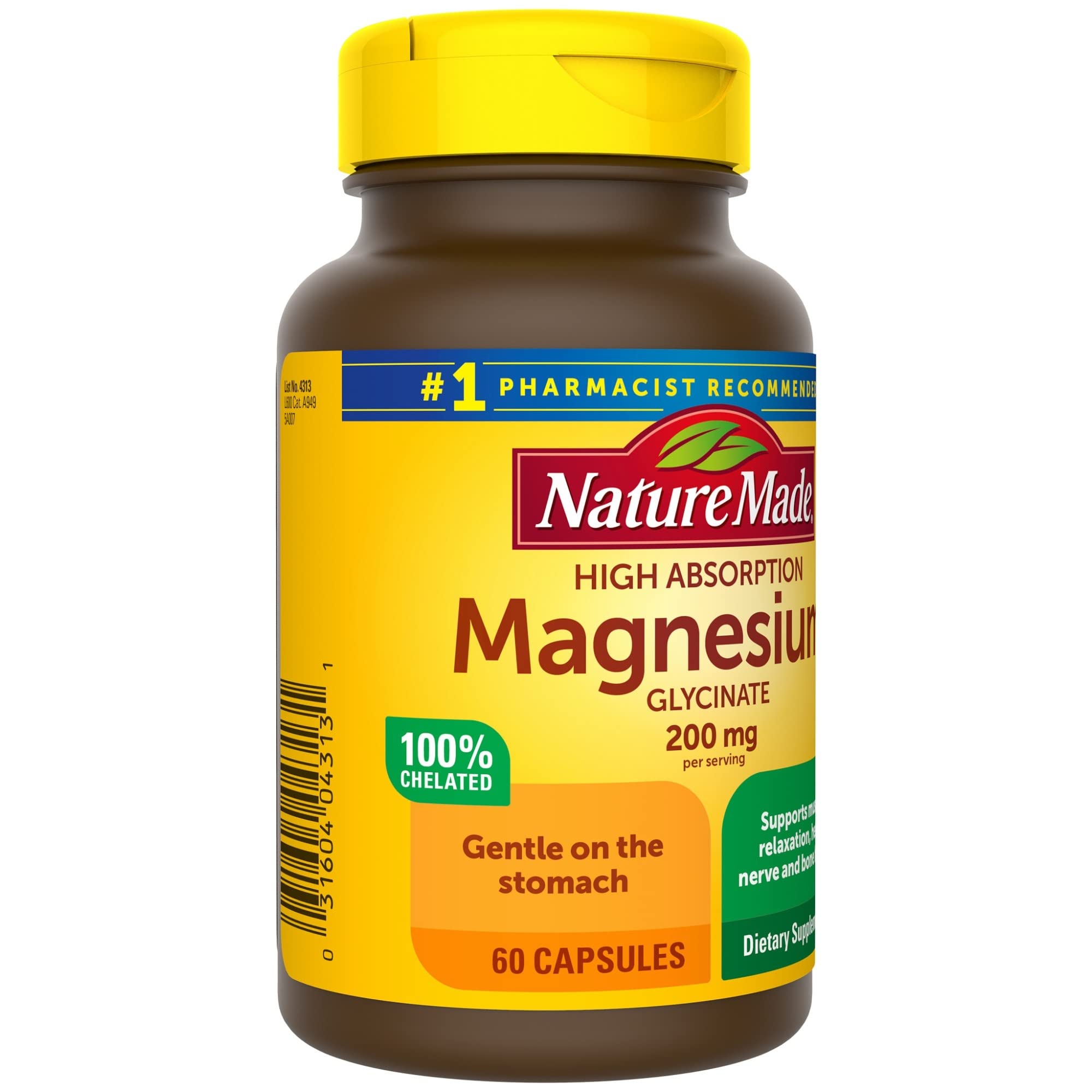 Foto 8 pulgar | Suplemento De Glicinato De Magnesio Nature Made 200 Mg 60 Cápsulas - Venta Internacional.