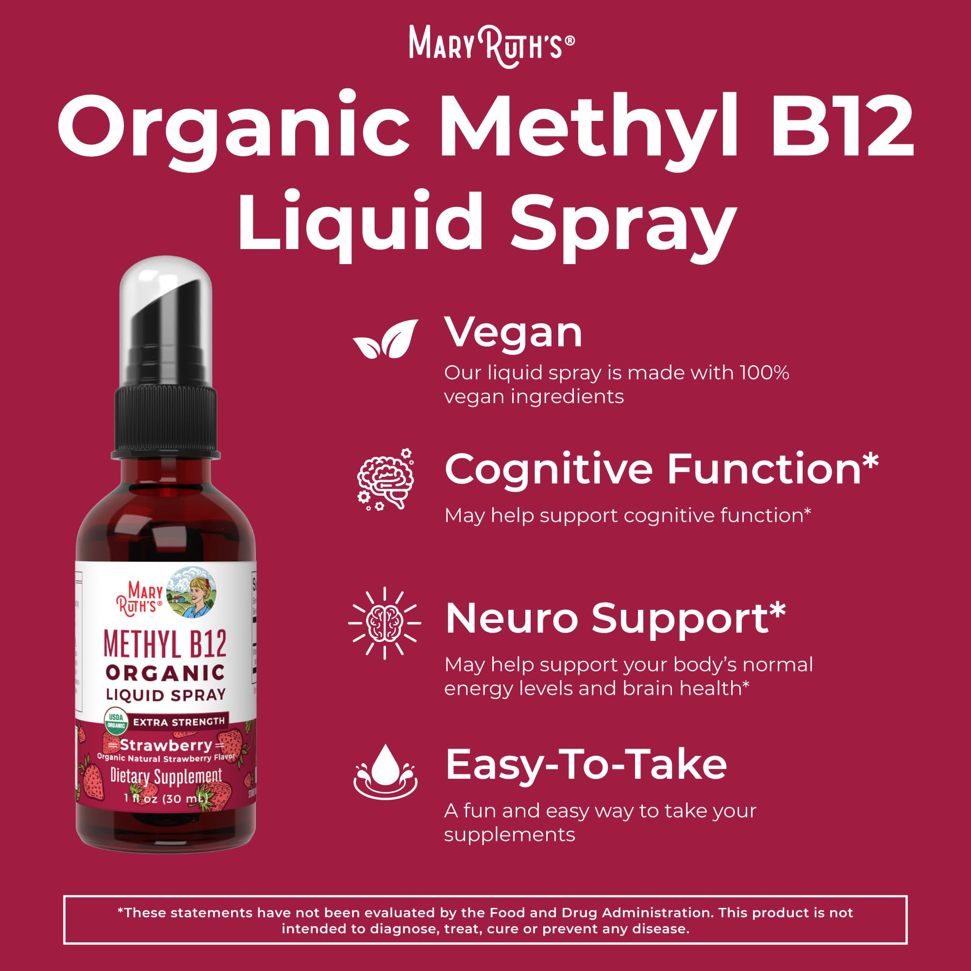 Foto 5 pulgar | Suplemento Maryruth Organics Vitamina B12 En Aerosol 30 Ml - Venta Internacional