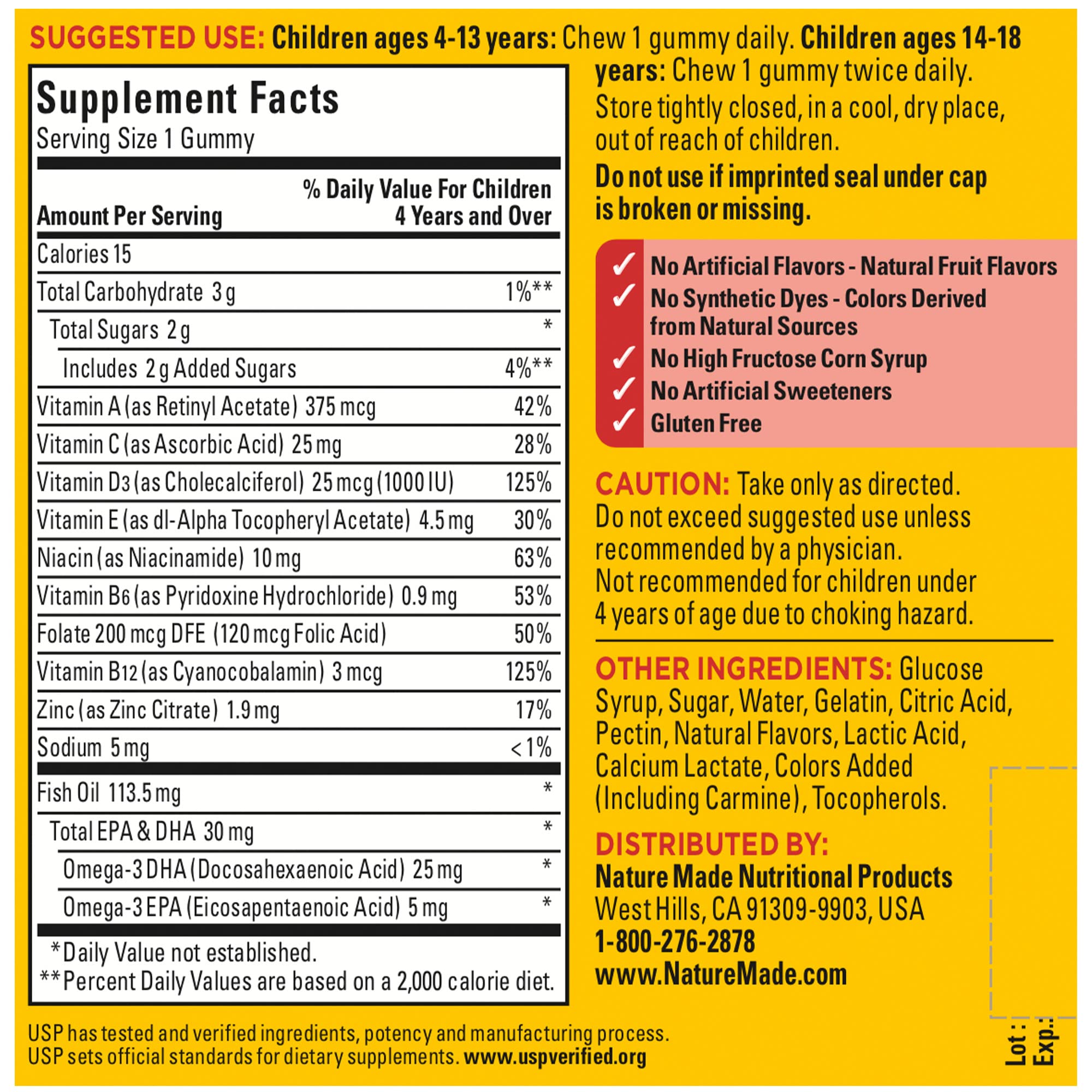Foto 6 | Gomitas Multivitamínicas Nature Made First Con Omega-3 70 Kids - Venta Internacional.