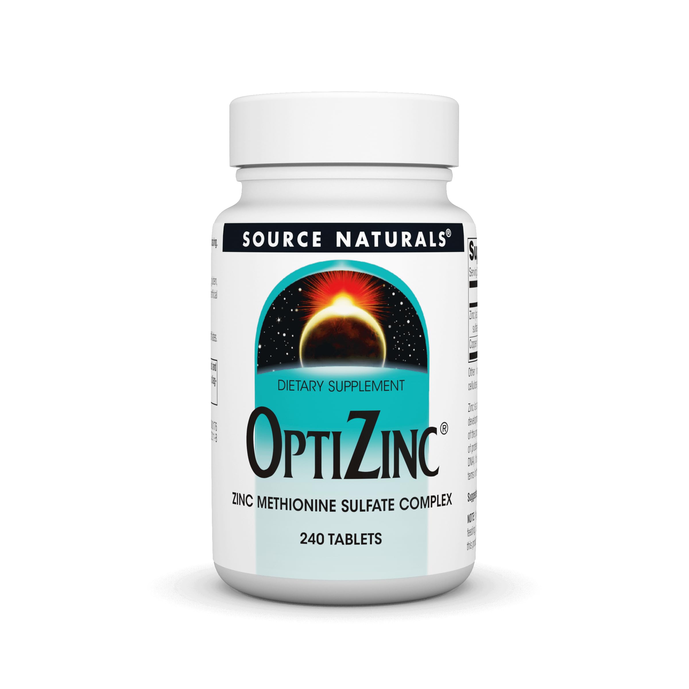 Supplement Source Naturals Optizinc, Metionina De Zinc, 240 Tabletas - Venta Internacional.