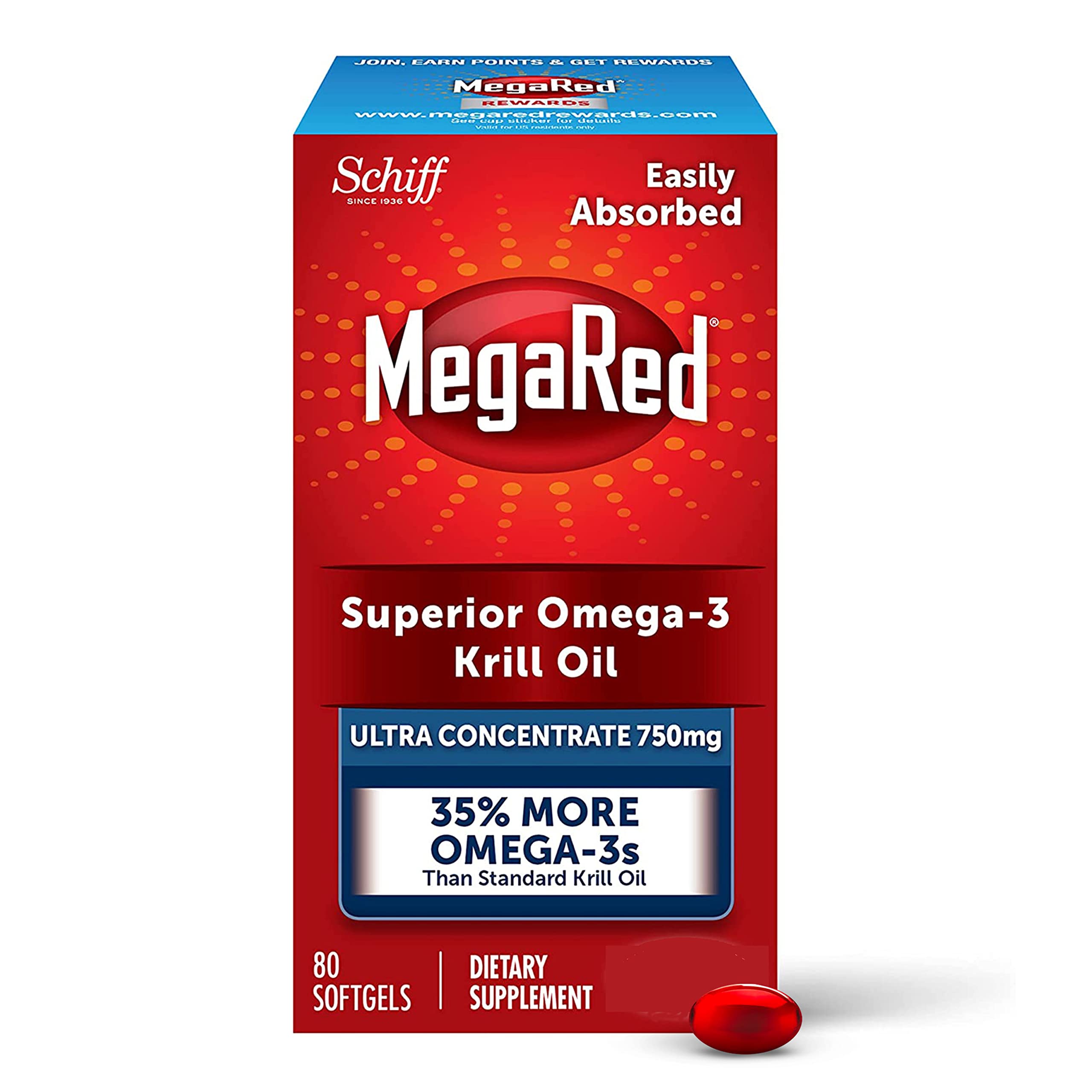 Foto 1 | Suplemento De Aceite De Krill Megared Ultra Strength 750 Mg 80 Cápsulas Blandas - Venta Internacional.