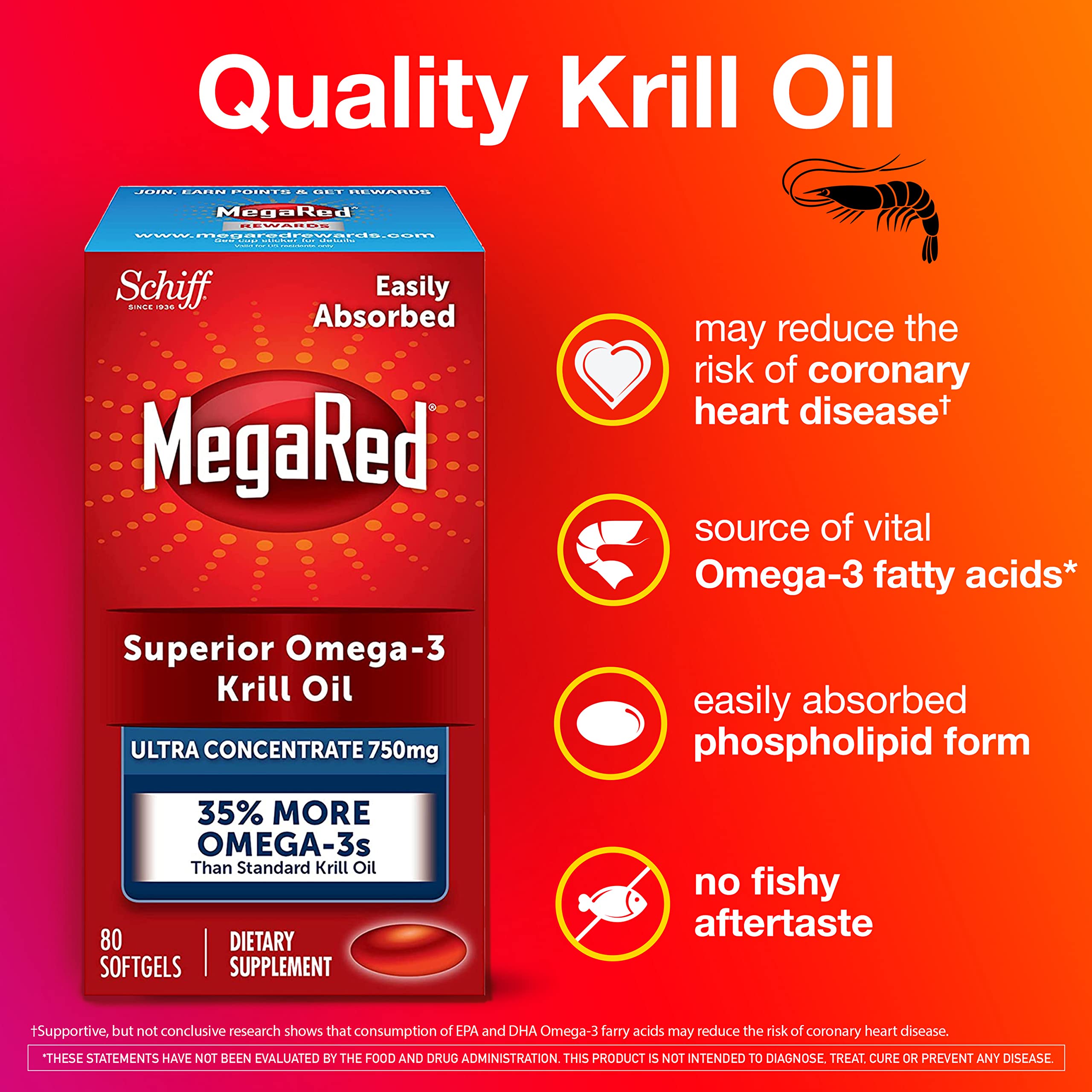 Foto 2 | Suplemento De Aceite De Krill Megared Ultra Strength 750 Mg 80 Cápsulas Blandas - Venta Internacional.