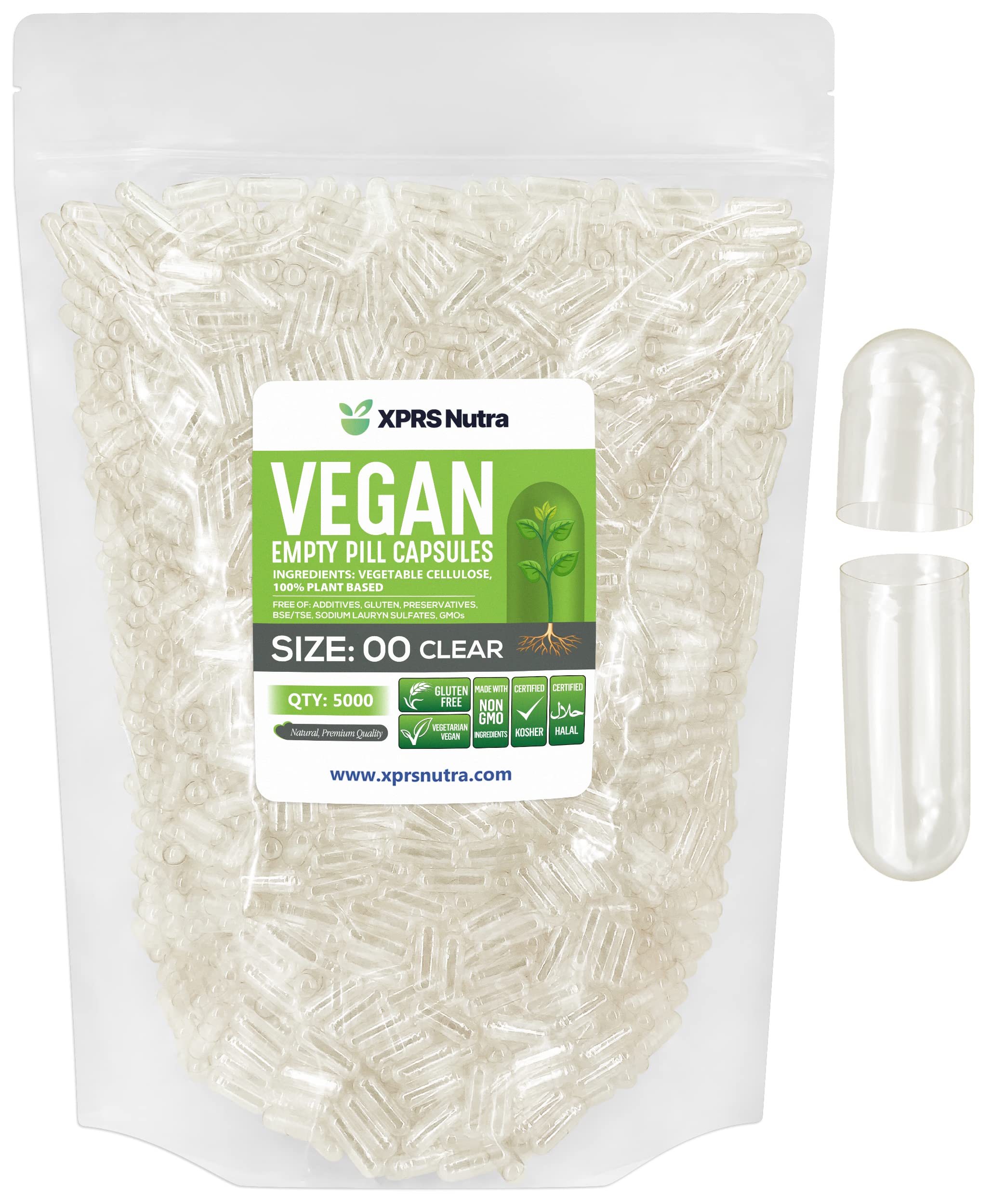 Foto 2 pulgar | Cápsulas Vacías Xprs Nutra, Tamaño 00 - 5000 Unidades, Transparentes, Veganas - Venta Internacional.