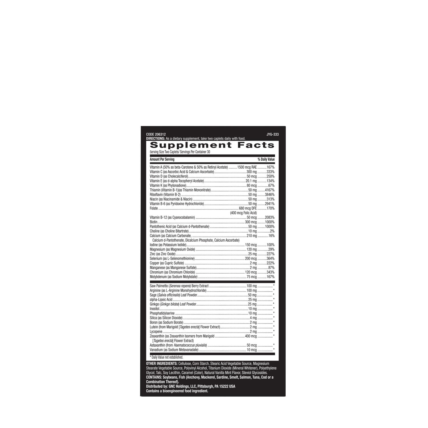 Foto 2 | Suplemento Multivitamínico Gnc Mega Men 50 Plus 60 Tabletas - Venta Internacional.