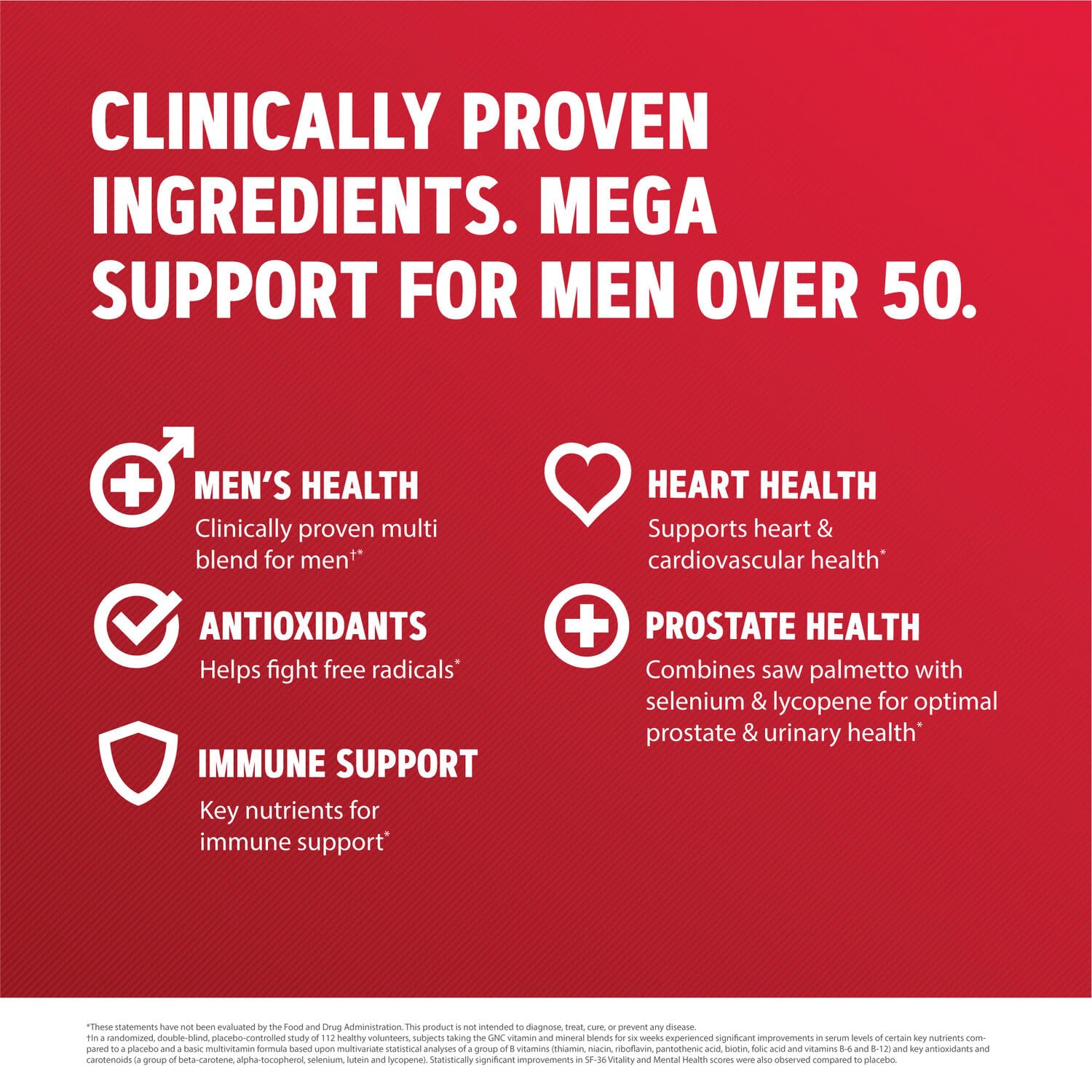 Foto 6 pulgar | Suplemento Multivitamínico Gnc Mega Men 50 Plus 60 Tabletas - Venta Internacional.