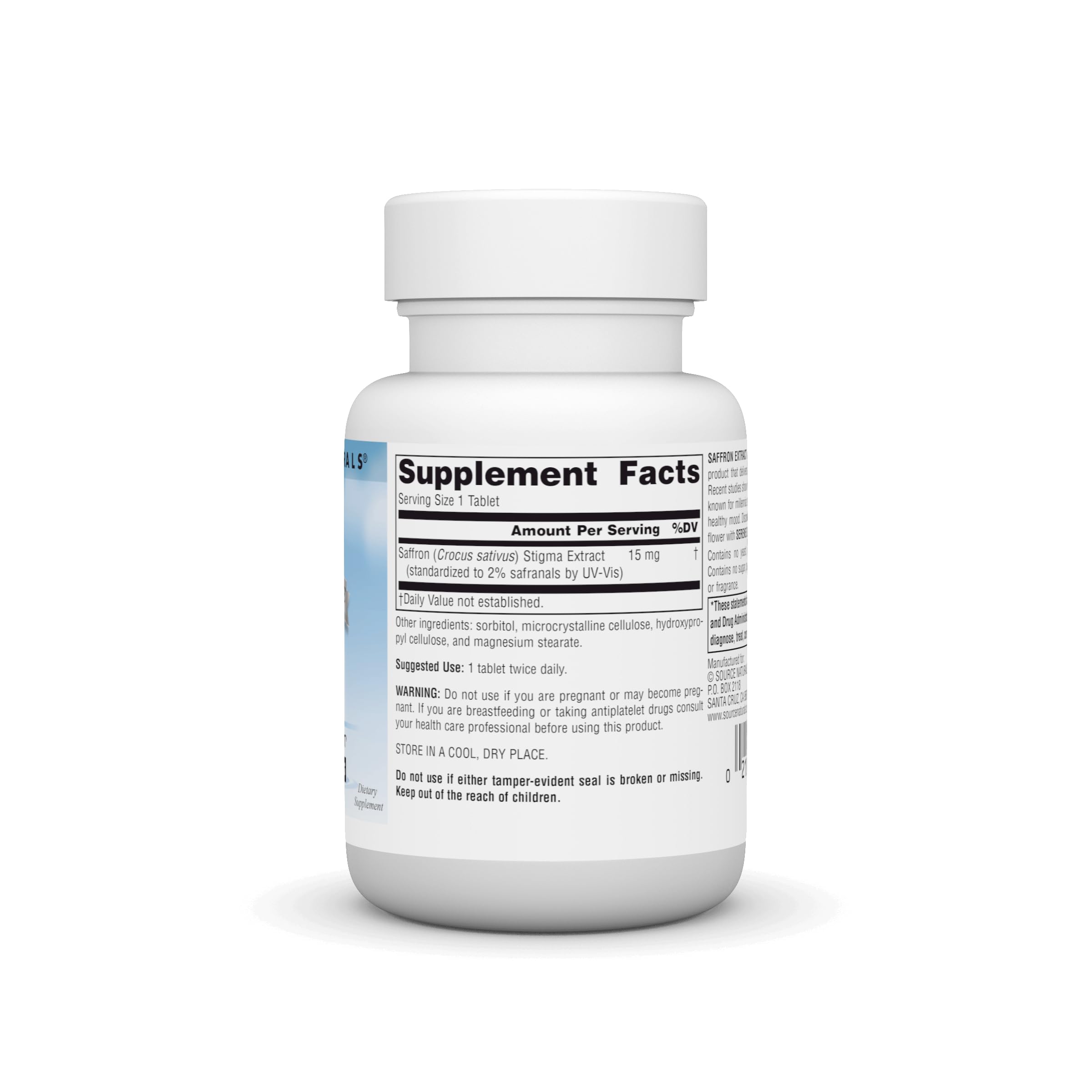 Foto 2 | Extracto De Azafrán Serene Science De Supplement Source Naturals, 60 Comprimidos - Venta Internacional.