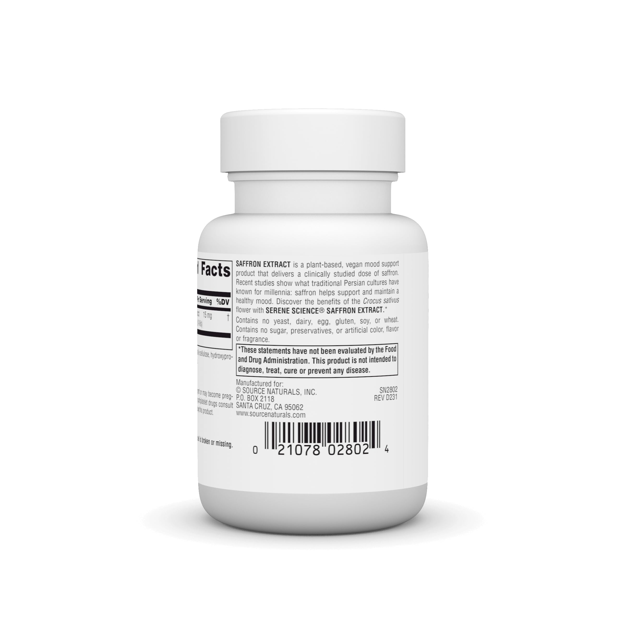 Foto 4 pulgar | Extracto De Azafrán Serene Science De Supplement Source Naturals, 60 Comprimidos - Venta Internacional.