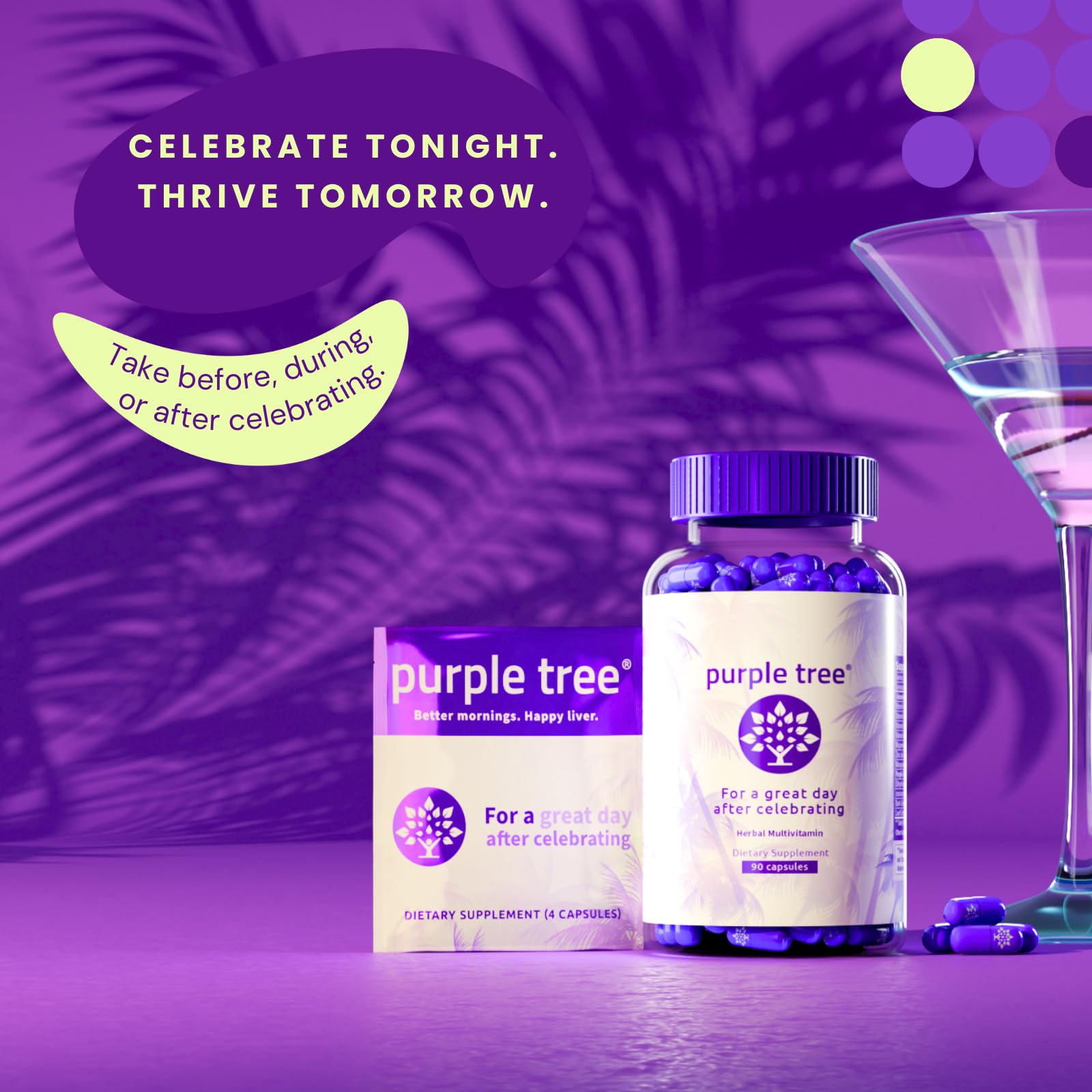 Foto 3 pulgar | Multivitamínico A Base De Hierbas Purple Tree Bienestar Después De La Celebración - Venta Internacional.