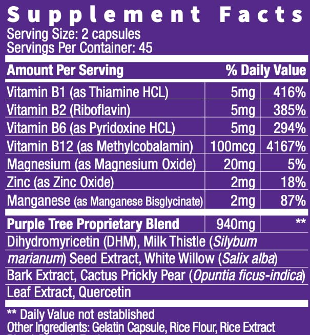 Foto 6 pulgar | Multivitamínico A Base De Hierbas Purple Tree Bienestar Después De La Celebración - Venta Internacional.