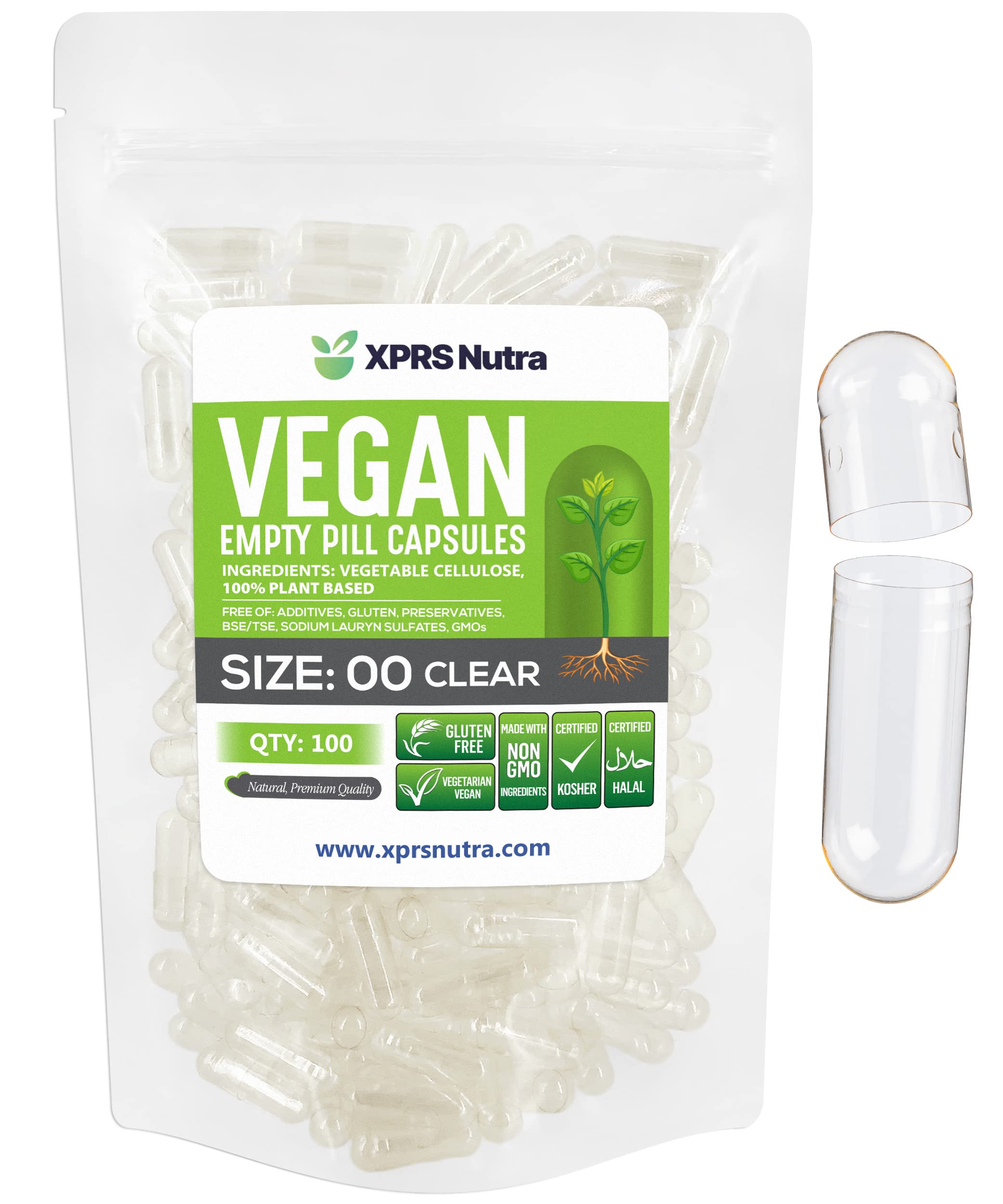 Foto 2 pulgar | Cápsulas Vacías Xprs Nutra, Tamaño 00, 100 Unidades, Transparentes, Veganas - Venta Internacional.