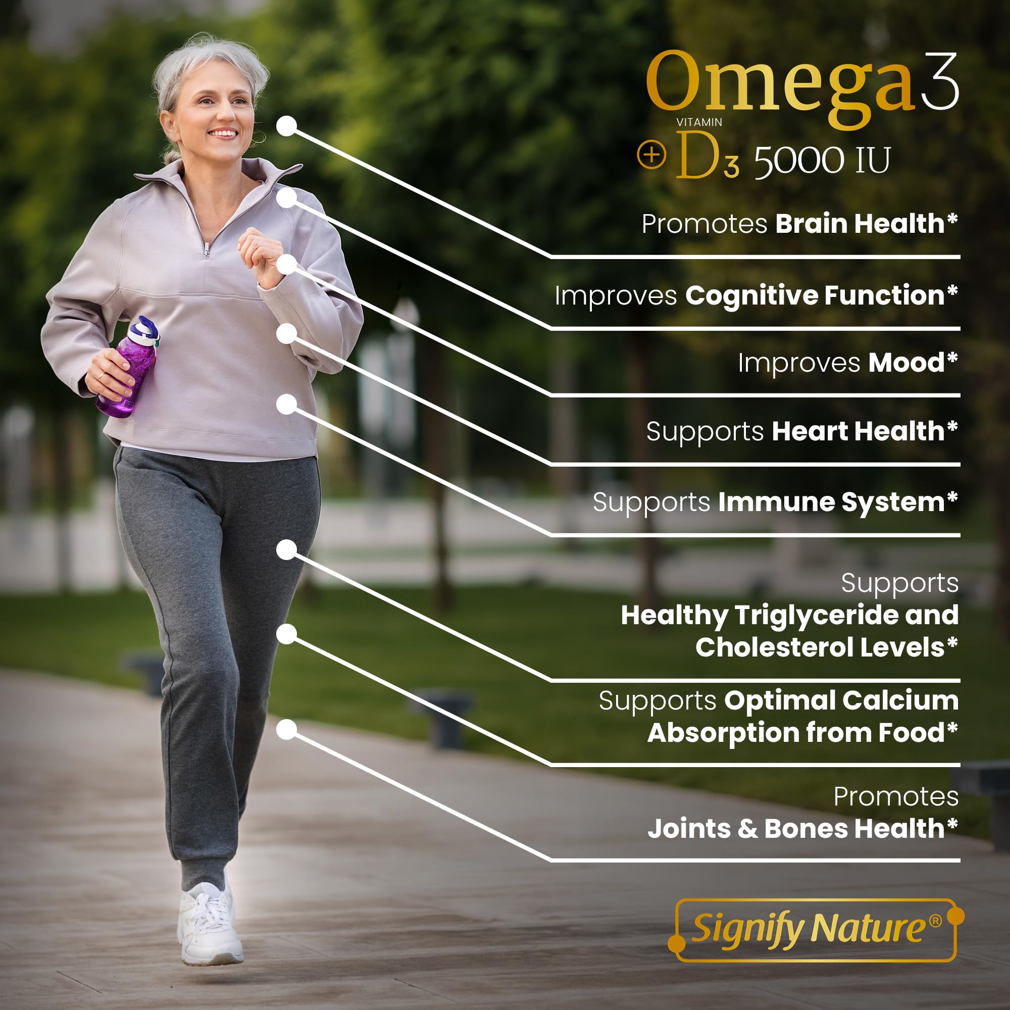 Foto 4 pulgar | Suplemento De Aceite De Pescado Omega 3 De Signify Nature Con Vitamina D3 5000 Ui - Venta Internacional.
