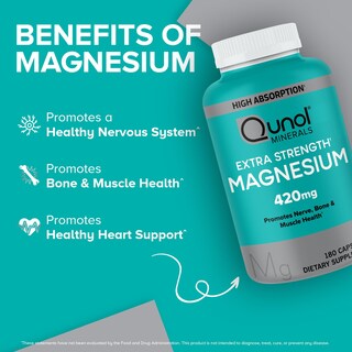 Foto 2 | Suplemento Qunol, Cápsulas De Magnesio, 420 Mg, 180 Unidades - Venta Internacional.
