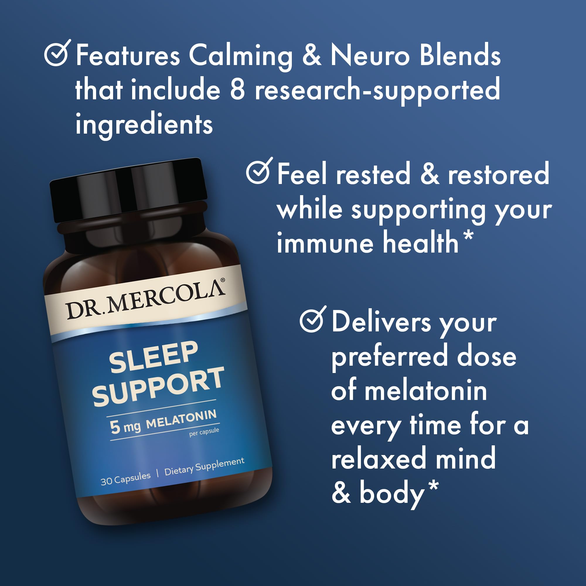 Foto 5 pulgar | Complemente Dr. Mercola Sleep Support Con 5 Mg De Melatonina 30 Cápsulas - Venta Internacional.