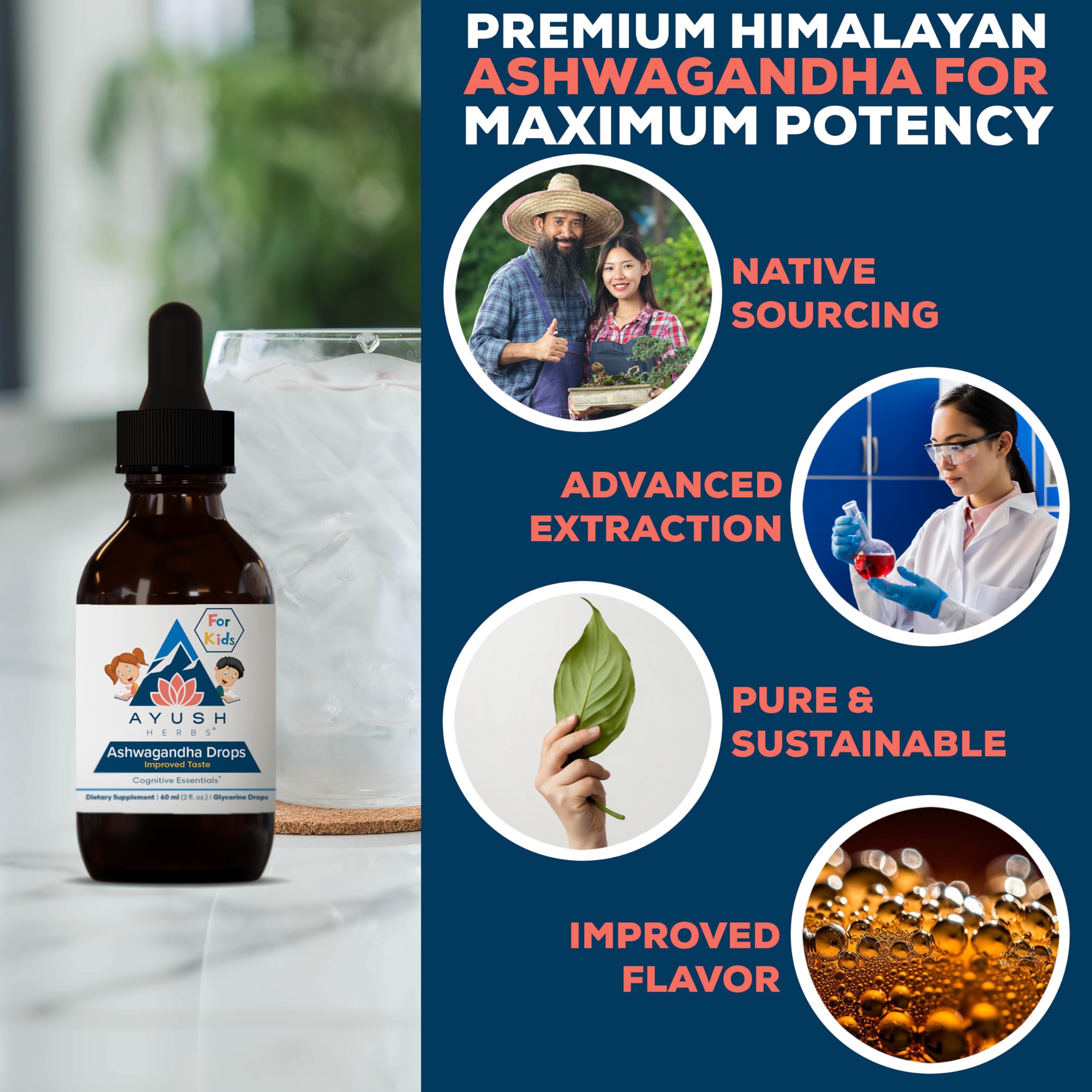 Foto 5 pulgar | Suplemento Ayush Herbs Ashwagandha En Gotas Para Niños, 60 Ml, Sin Alcohol - Venta Internacional.