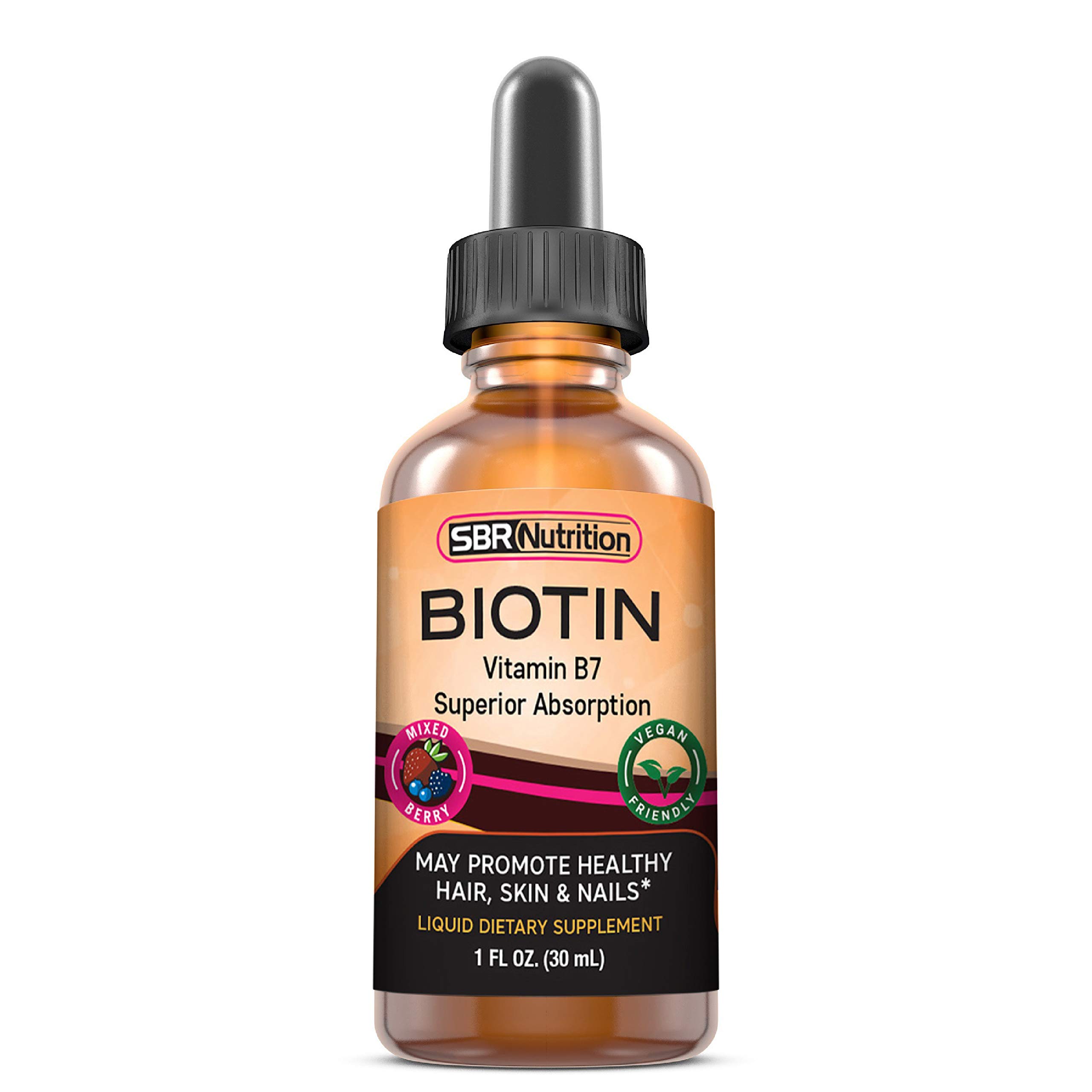 Foto 2 pulgar | Gotas Líquidas De Biotina Sbr Nutrition 5000 Mcg 30 Ml Mixed Berry - Venta Internacional.