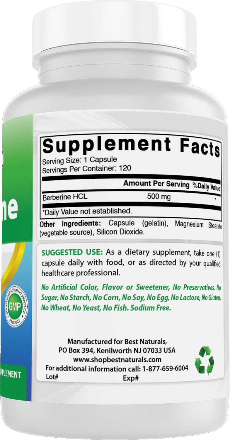 Foto 7 pulgar | Suplemento Best Naturals Berberine 500 Mg 120 Cápsulas X 2 - Venta Internacional.
