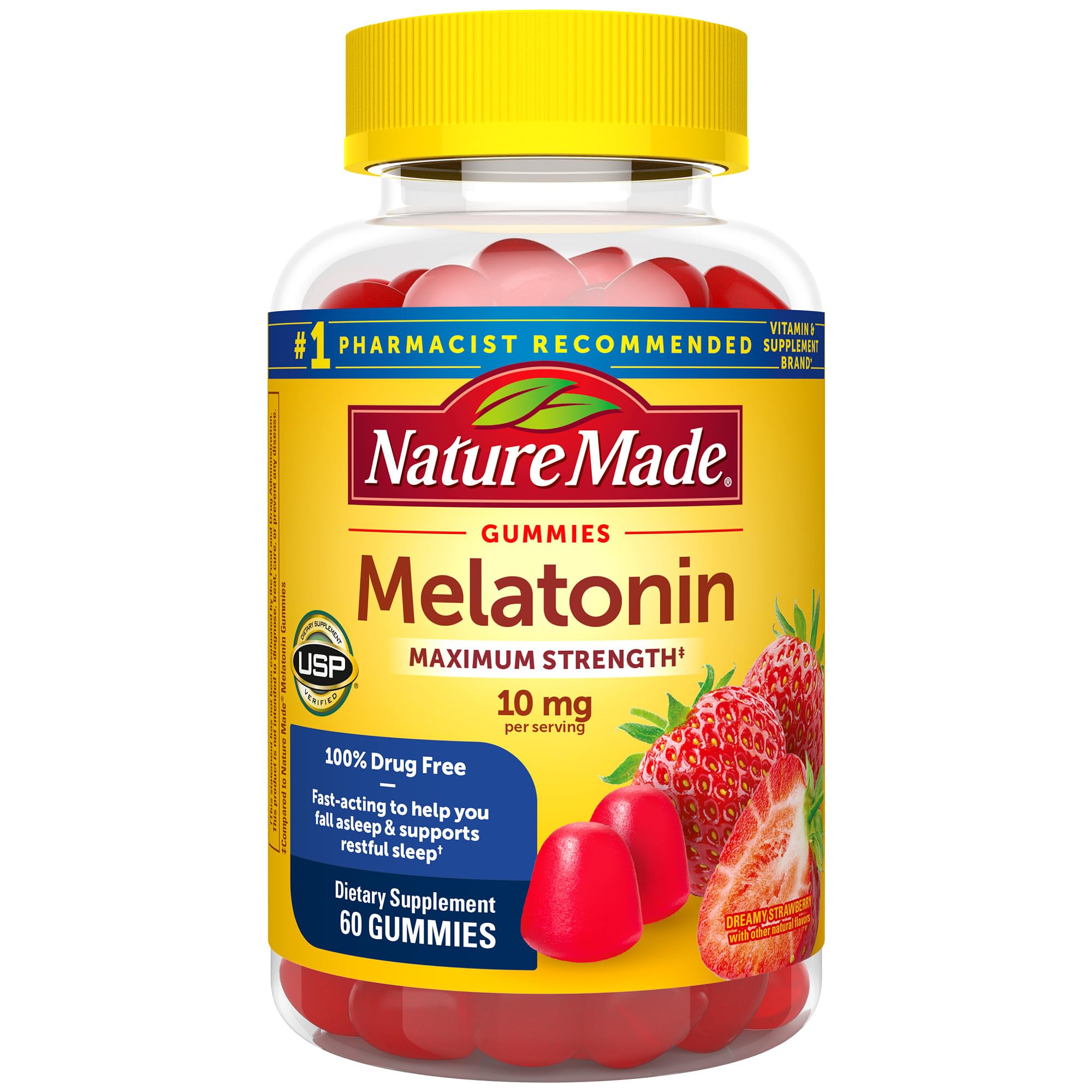 Foto 2 pulgar | Suplemento De Melatonina Natural, 10 Mg, 60 Gomitas - Venta Internacional.