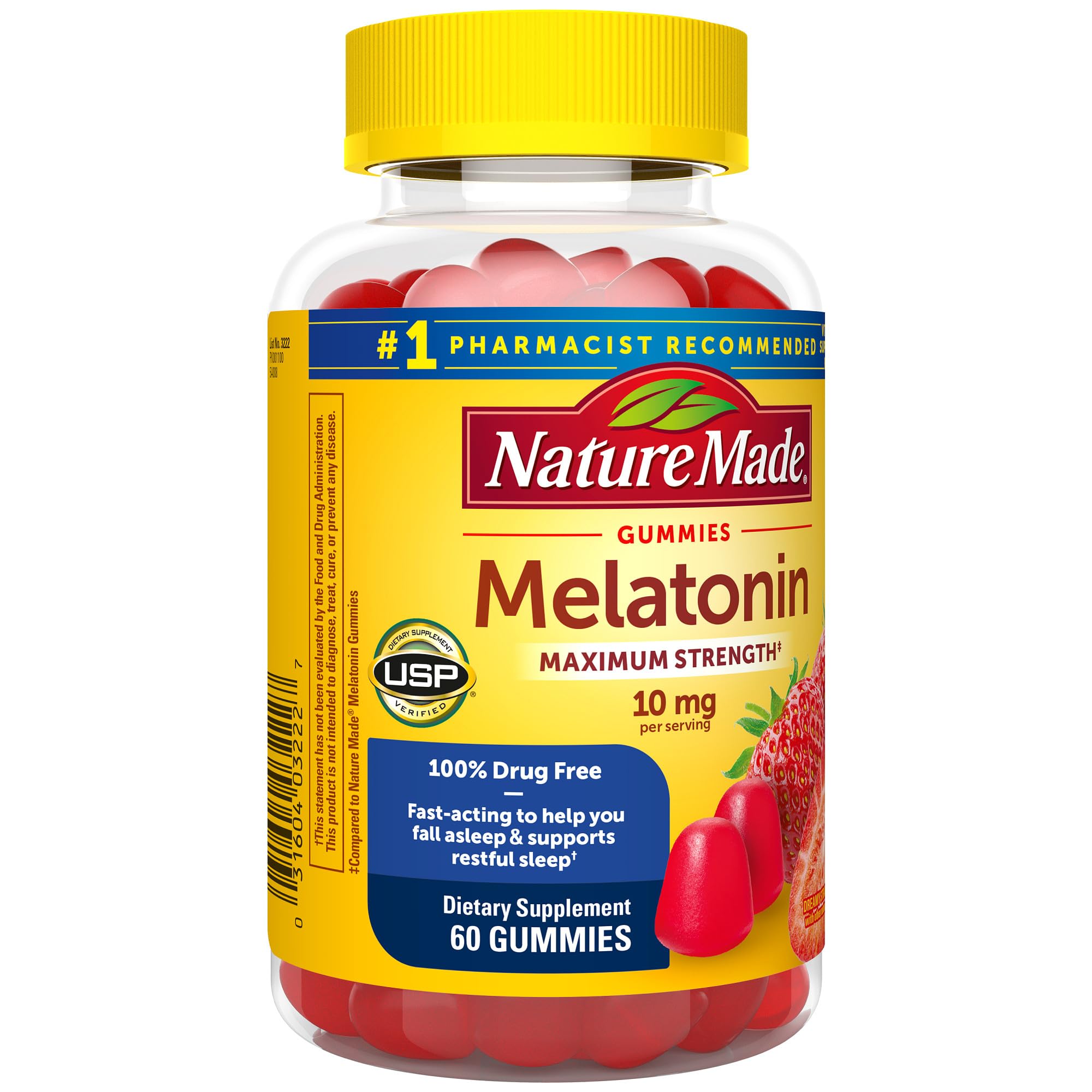 Foto 8 pulgar | Suplemento De Melatonina Natural, 10 Mg, 60 Gomitas - Venta Internacional.