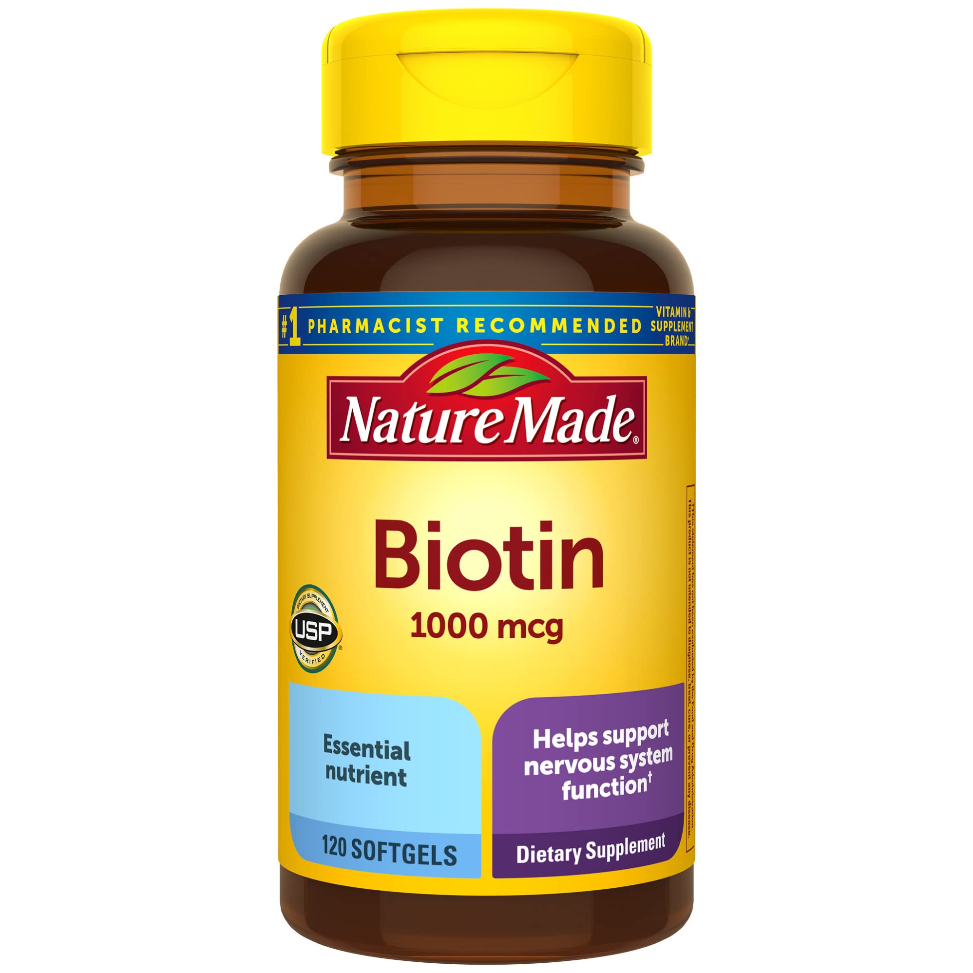 Foto 2 pulgar | Suplemento De Biotina Natural De 1000 Mcg Para Cabello Y Piel, 120 Cápsulas Blandas - Venta Internacional.