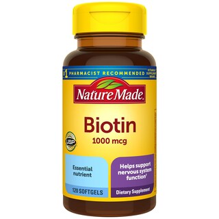 Foto 1 | Suplemento De Biotina Natural De 1000 Mcg Para Cabello Y Piel, 120 Cápsulas Blandas - Venta Internacional.