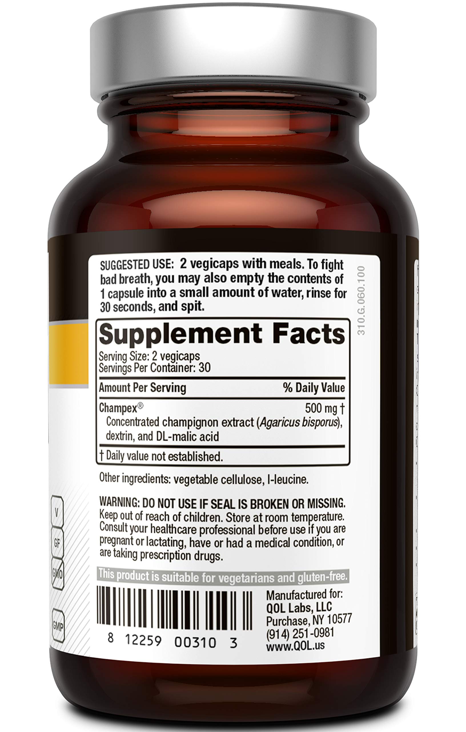 Foto 3 pulgar | Suplemento Quality Of Life Deodorex Detox Support 60 Vegicaps - Venta Internacional.