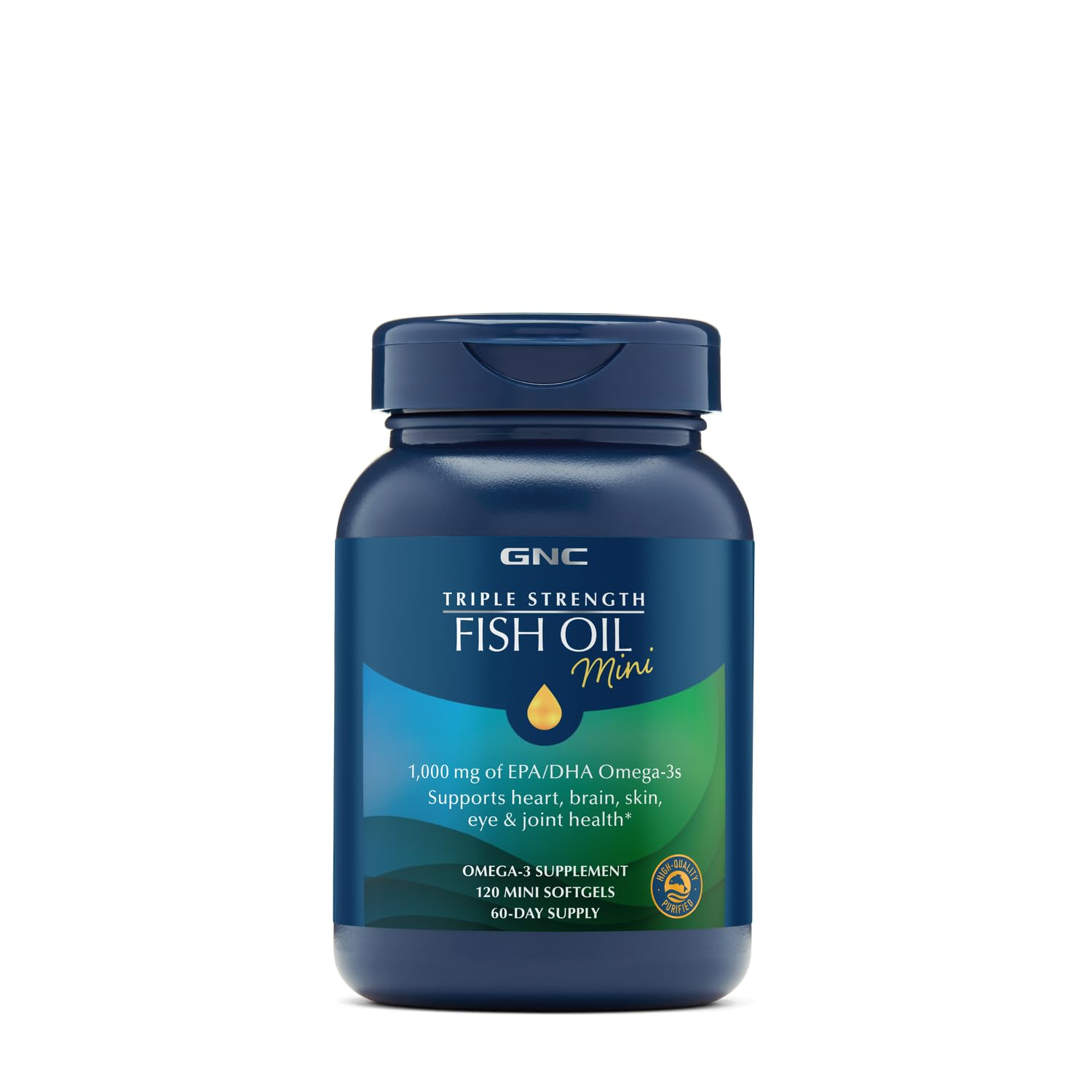 Foto 2 pulgar | Suplemento Gnc Triple Strength Fish Oil Mini 120 Cápsulas Blandas - Venta Internacional.