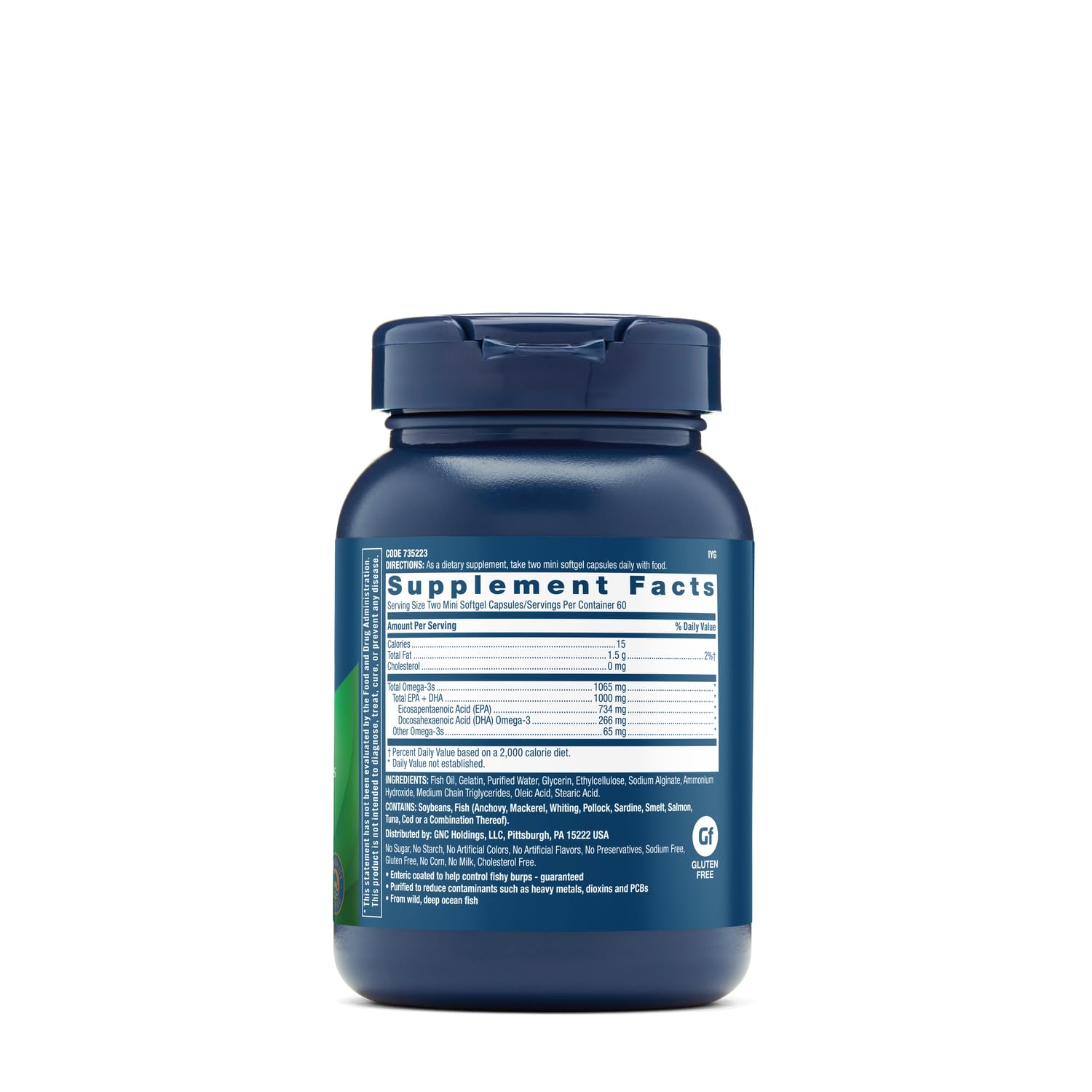 Foto 3 pulgar | Suplemento Gnc Triple Strength Fish Oil Mini 120 Cápsulas Blandas - Venta Internacional.