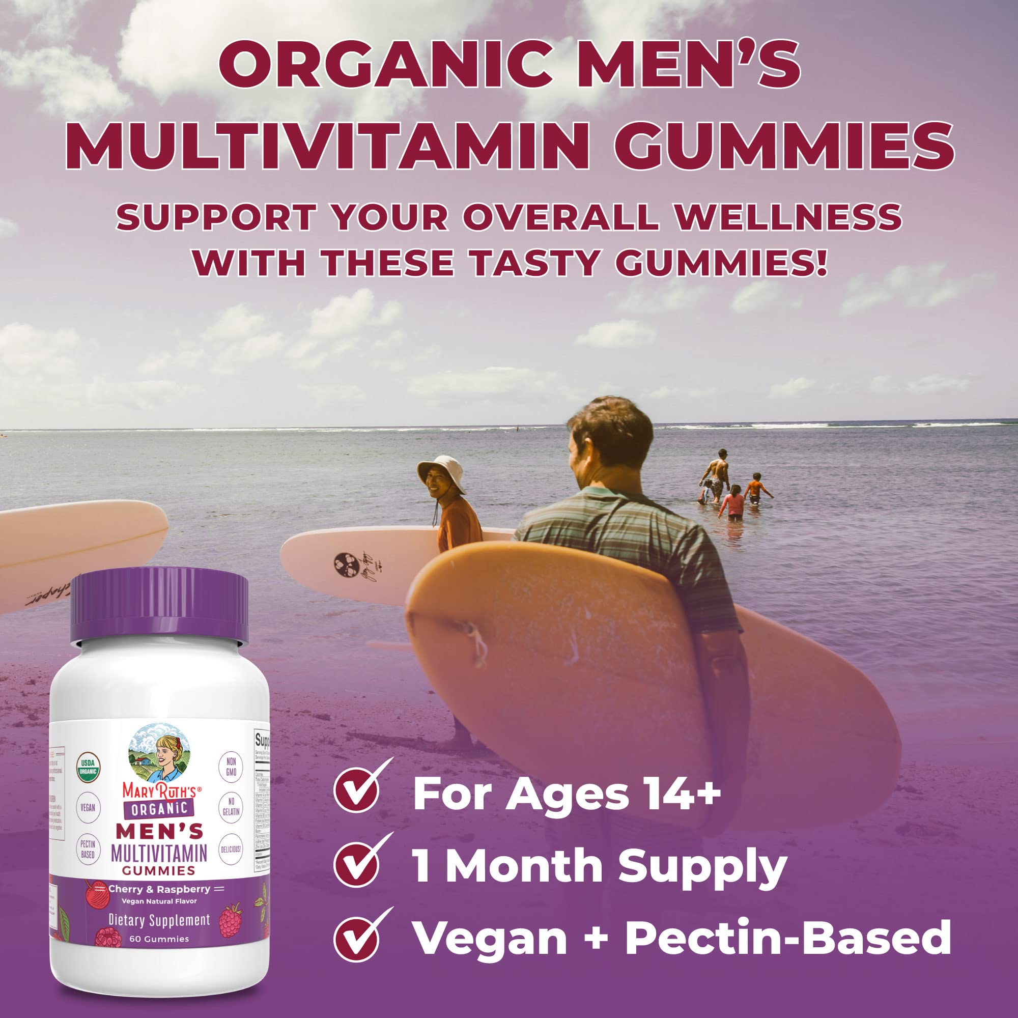 Foto 4 pulgar | Gomitas Multivitamínicas Maryruth Organics Para Hombre, 60 Unidades - Venta Internacional.