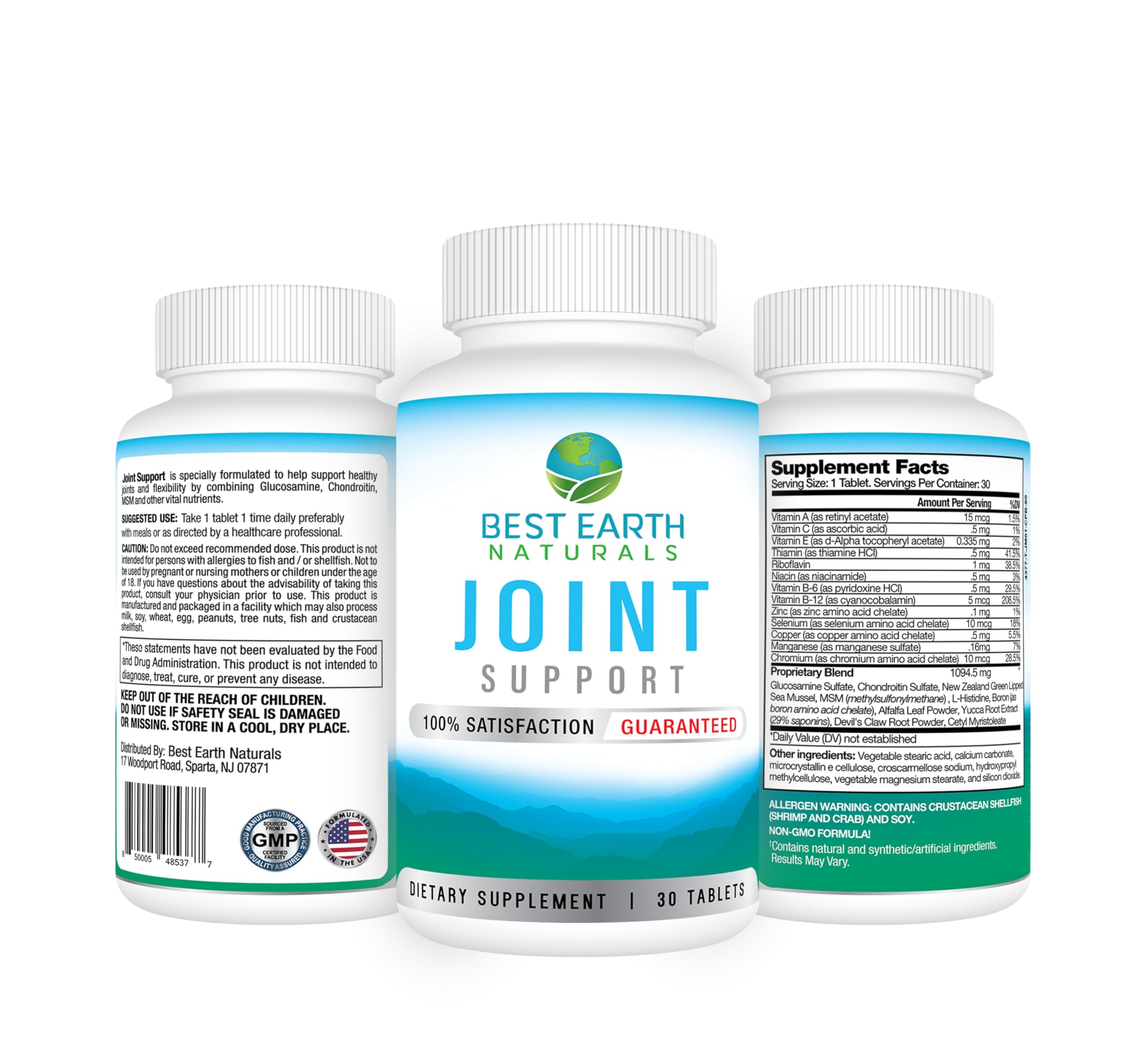 Foto 3 pulgar | Suplemento De Apoyo Para Las Articulaciones, El Mejor Suministro De 30 Días De Earth Naturals - Venta Internacional.
