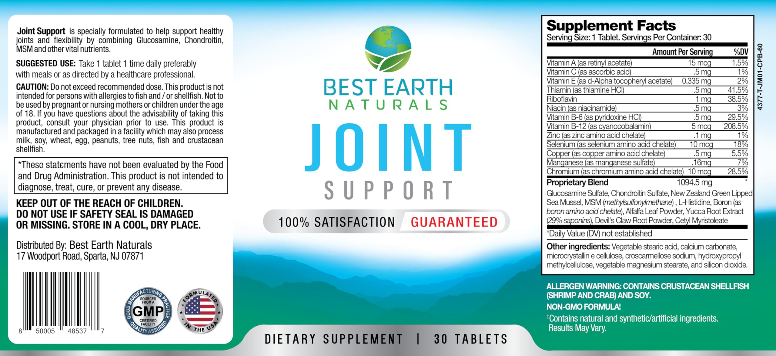 Foto 6 pulgar | Suplemento De Apoyo Para Las Articulaciones, El Mejor Suministro De 30 Días De Earth Naturals - Venta Internacional.