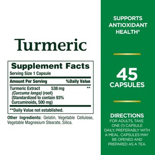 Foto 2 | Suplemento De Cúrcuma Nature's Bounty 538 Mg 45 Cápsulas - Venta Internacional.