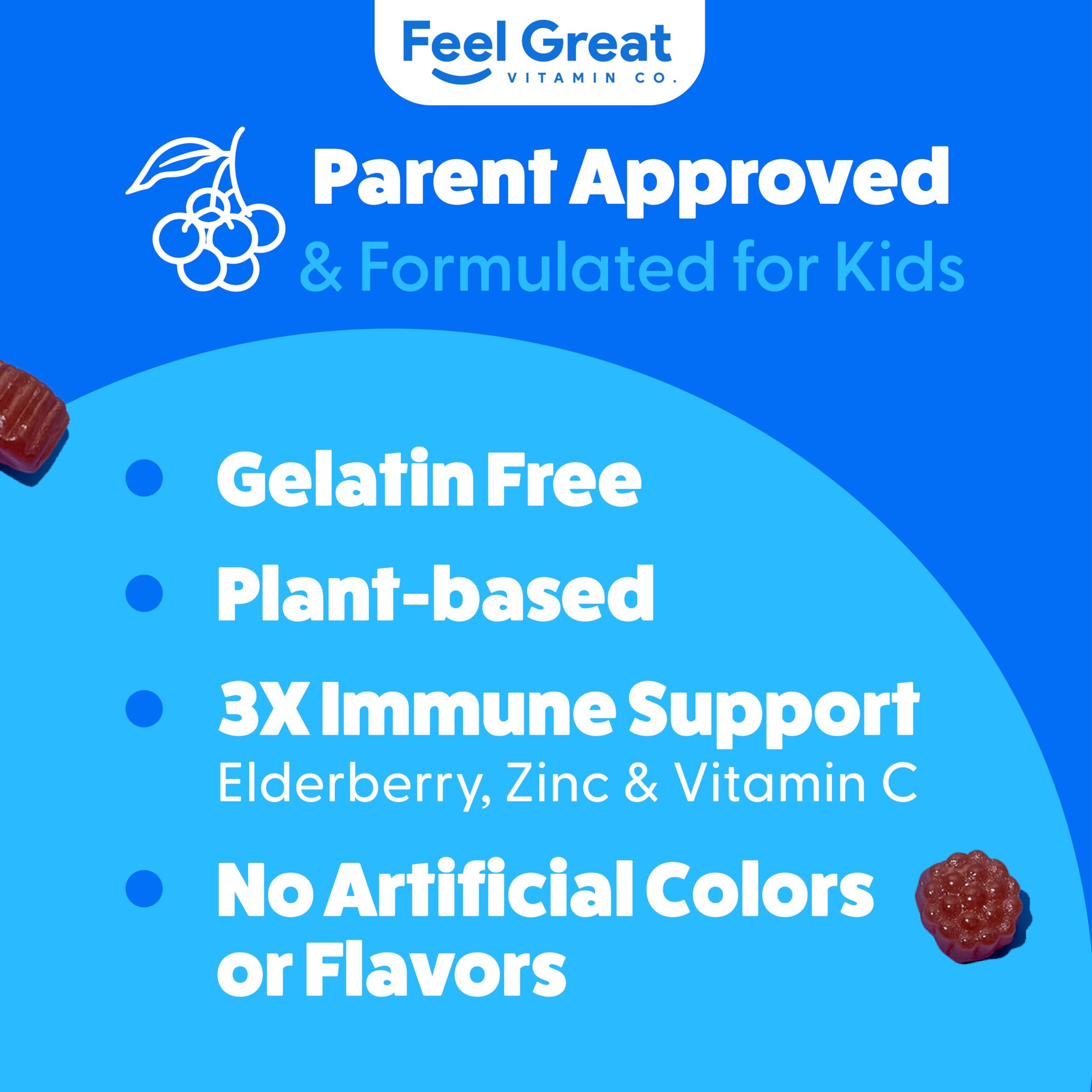 Foto 5 pulgar | Gomitas De Saúco Feel Great Kids Con Zinc Y Vitamina C 90 Días - Venta Internacional.