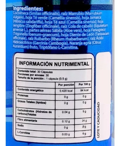 Foto 3 pulgar | Bypass Azul Bpri 30 Caps Inhibidor Apetito Más Ingredientes