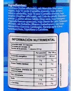 Foto 2 | Bypass Azul Bpri 30 Caps Inhibidor Apetito Más Ingredientes