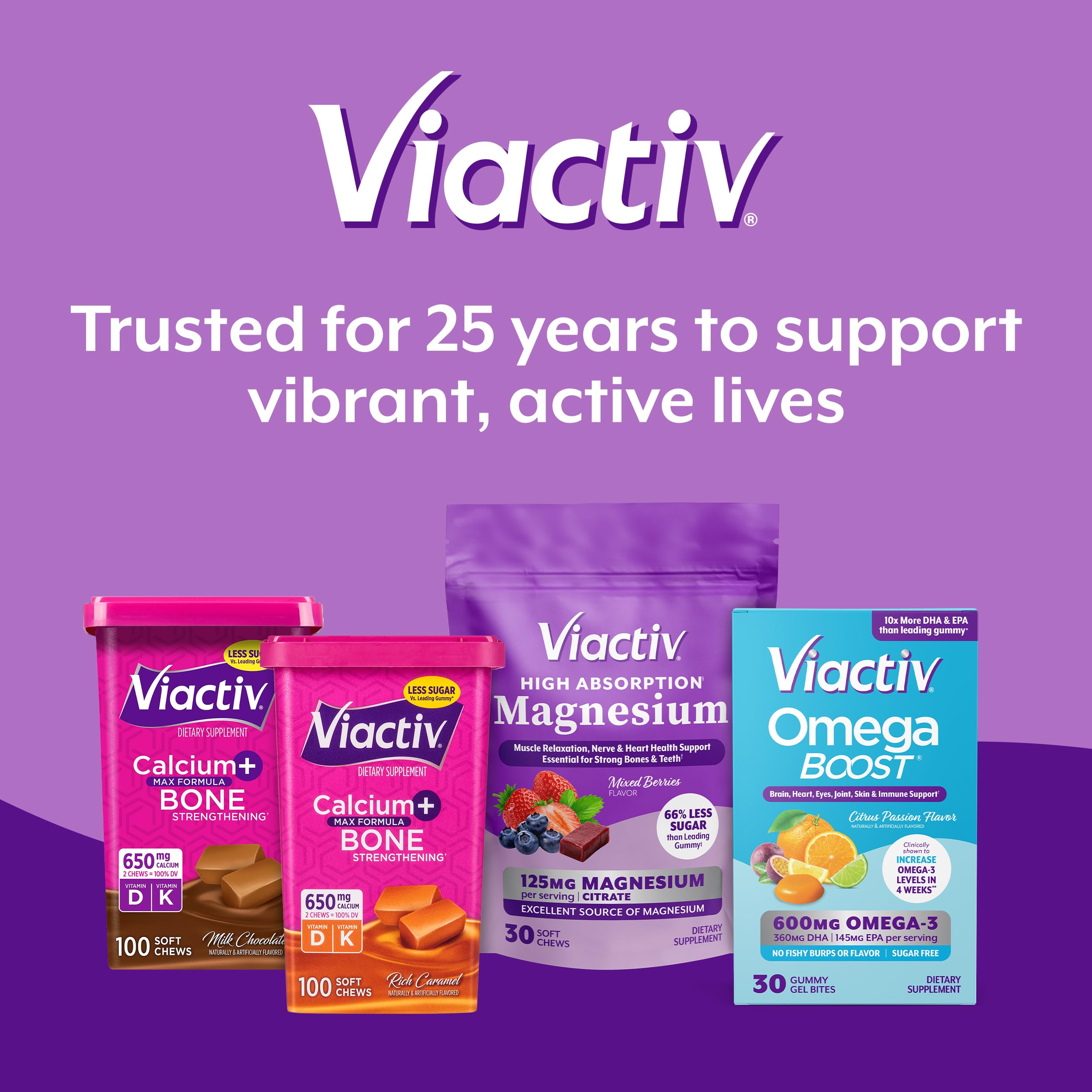 Foto 6 pulgar | Citrato De Alta Absorción Para Masticar Magnesio Viactiv, 30 Unidades - Venta Internacional.