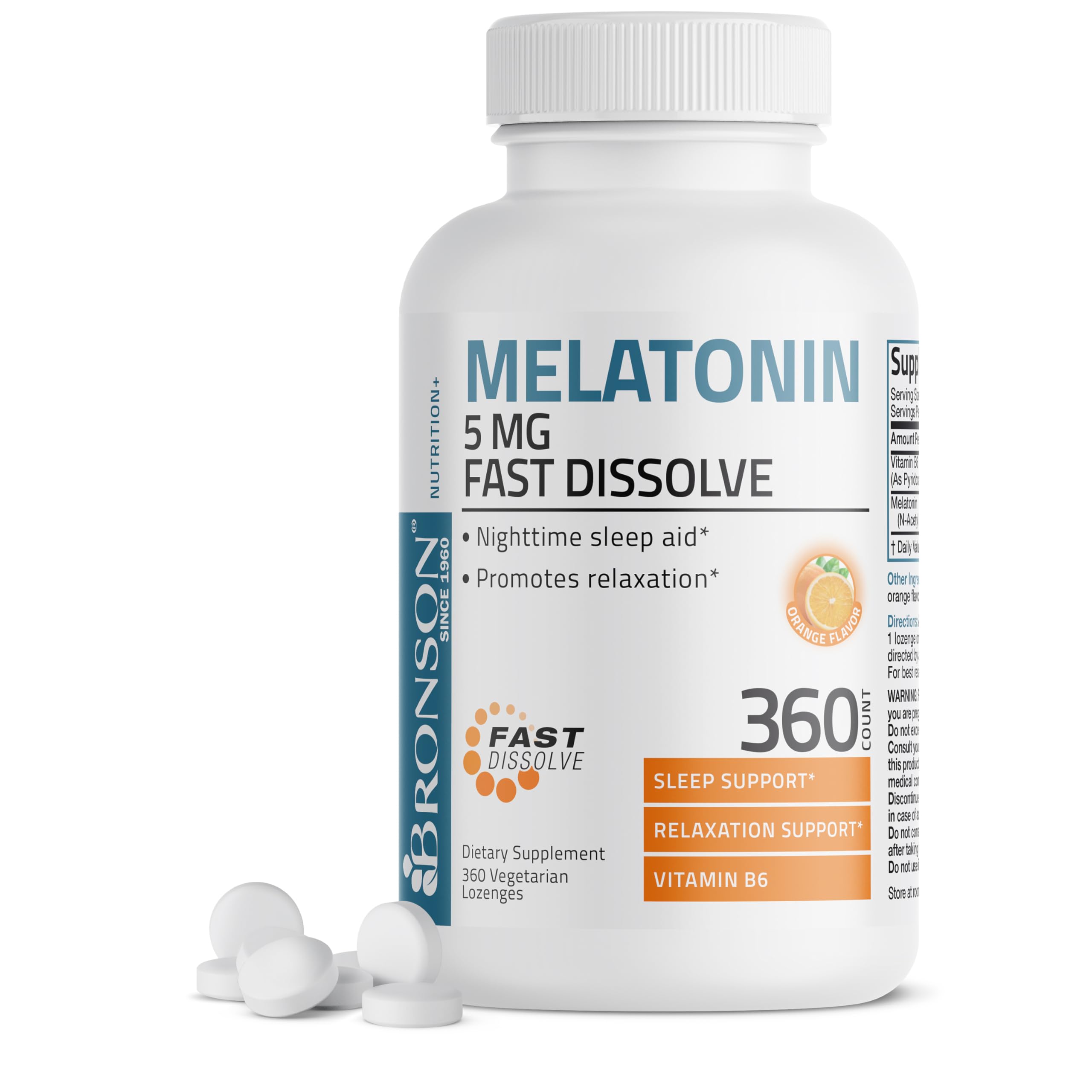 Foto 2 pulgar | Suplemento Bronson Melatonin, 5 Mg, Tabletas De Disolución Rápida, 360 - Venta Internacional.