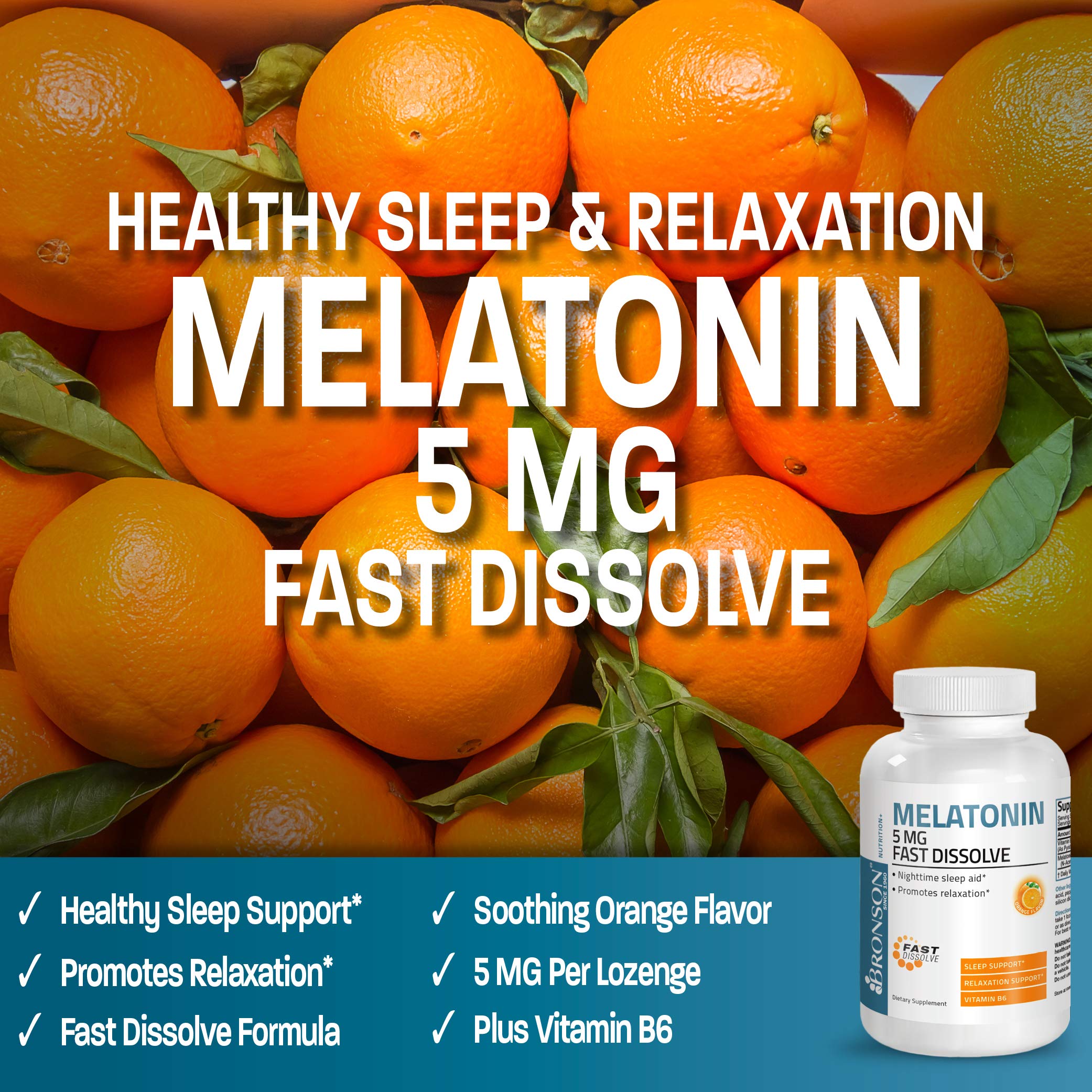 Foto 4 pulgar | Suplemento Bronson Melatonin, 5 Mg, Tabletas De Disolución Rápida, 360 - Venta Internacional.