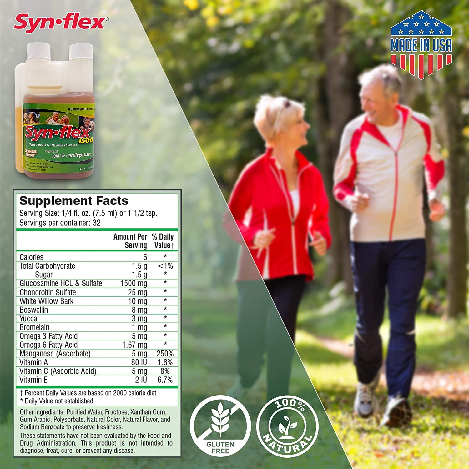 Foto 4 pulgar | Suplemento Synflex 1500 Liquid Glucosamine Mandarin Orange - Venta Internacional.