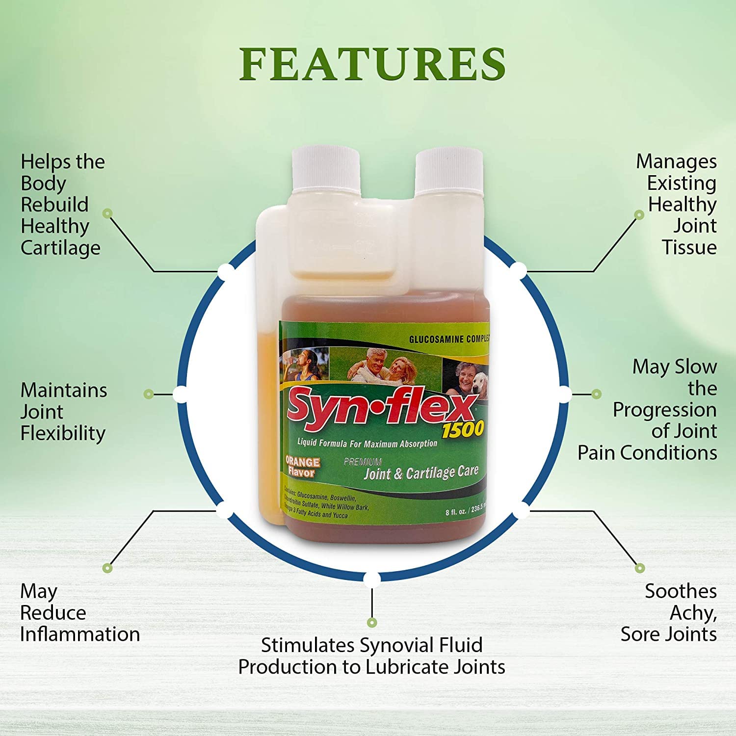 Foto 4 | Suplemento Synflex 1500 Liquid Glucosamine Mandarin Orange - Venta Internacional.