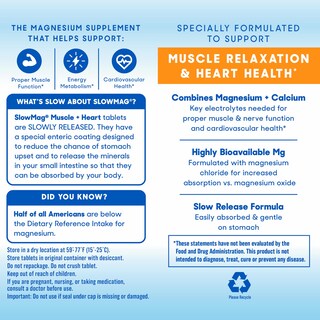 Foto 5 | Suplemento Slowmag Muscle + Heart Magnesium Con Calcio, 60 Unidades - Venta Internacional.