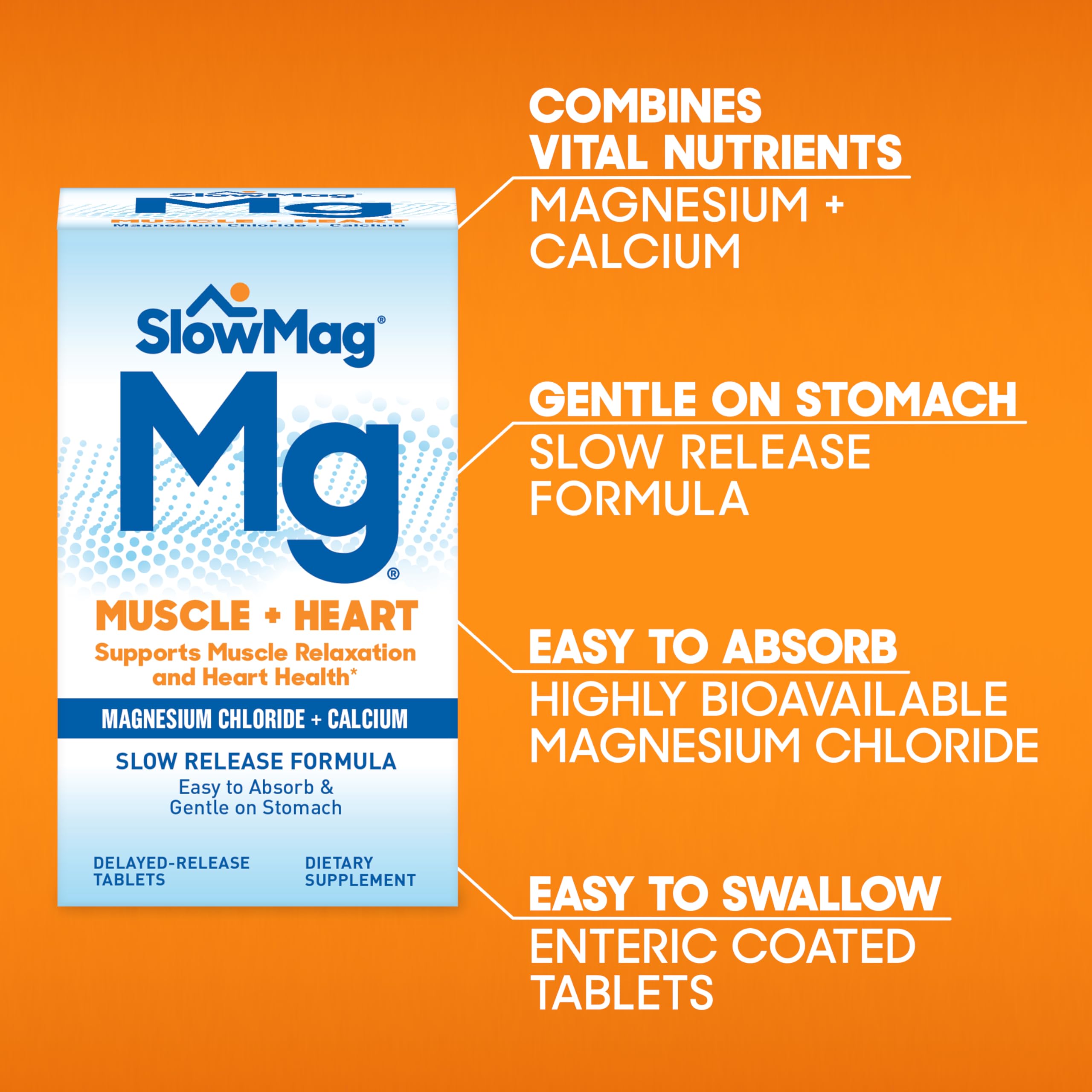 Foto 7 pulgar | Suplemento Slowmag Muscle + Heart Magnesium Con Calcio, 60 Unidades - Venta Internacional.