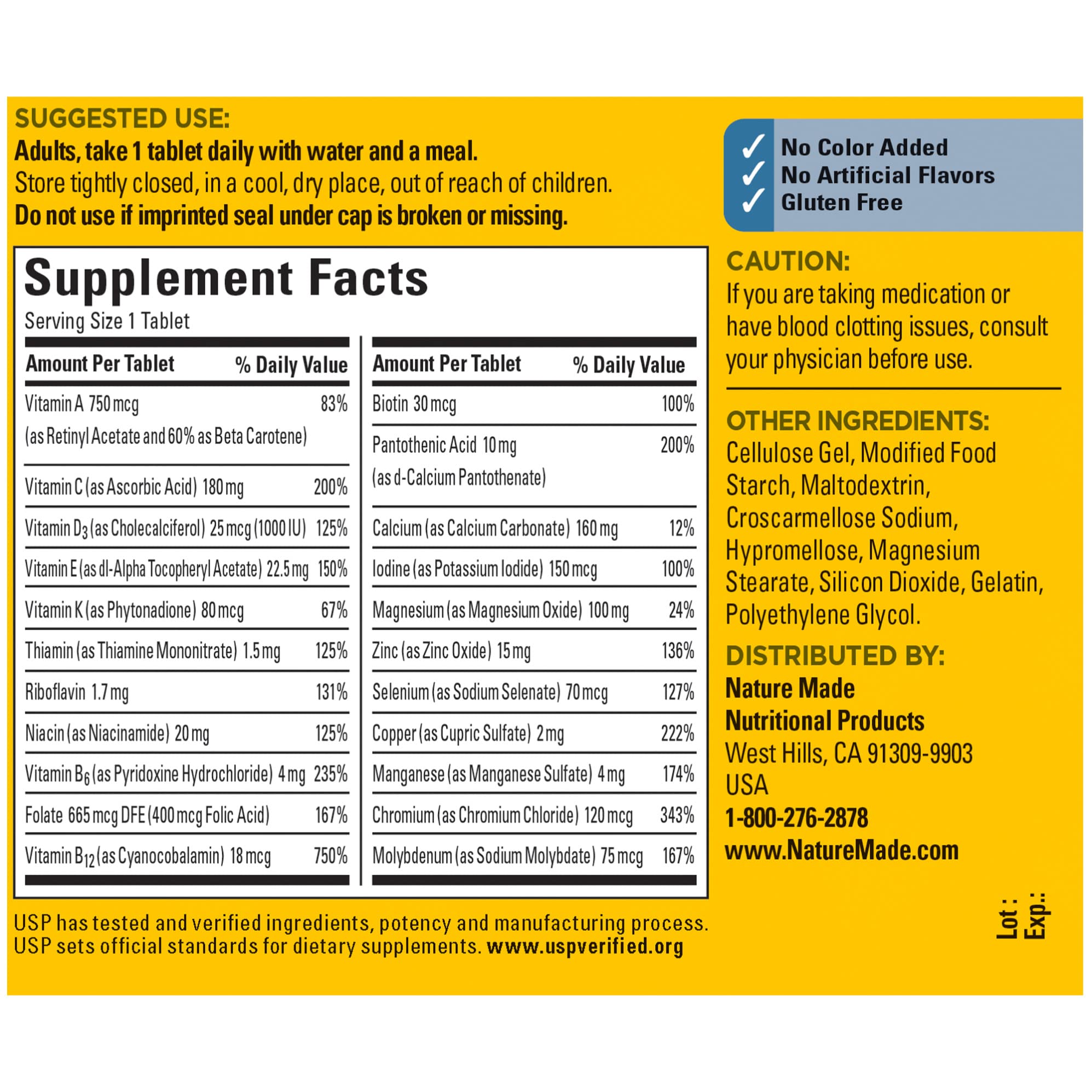 Foto 7 pulgar | Multivitamínico Natural Hecho Para Él Sin Hierro, 90 Comprimidos - Venta Internacional.