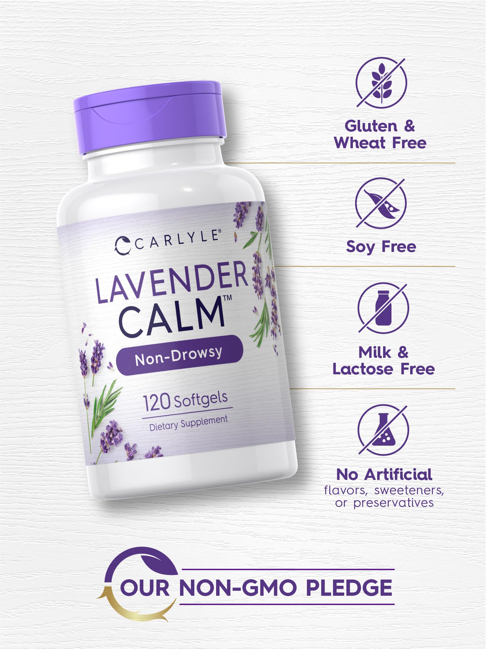 Foto 5 pulgar | Suplemento Carlyle Lavender Pills, 80 Mg, 120 Cápsulas De Gelatina Blanda - Venta Internacional.