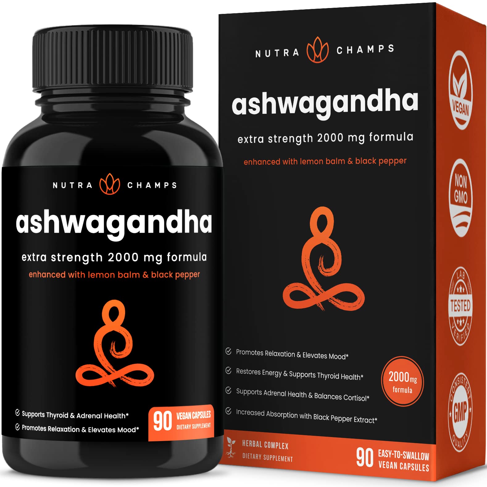 Foto 2 pulgar | Suplemento Nutrachamps De Ashwagandha Orgánica En Cápsulas De 2000 Mg - Venta Internacional.